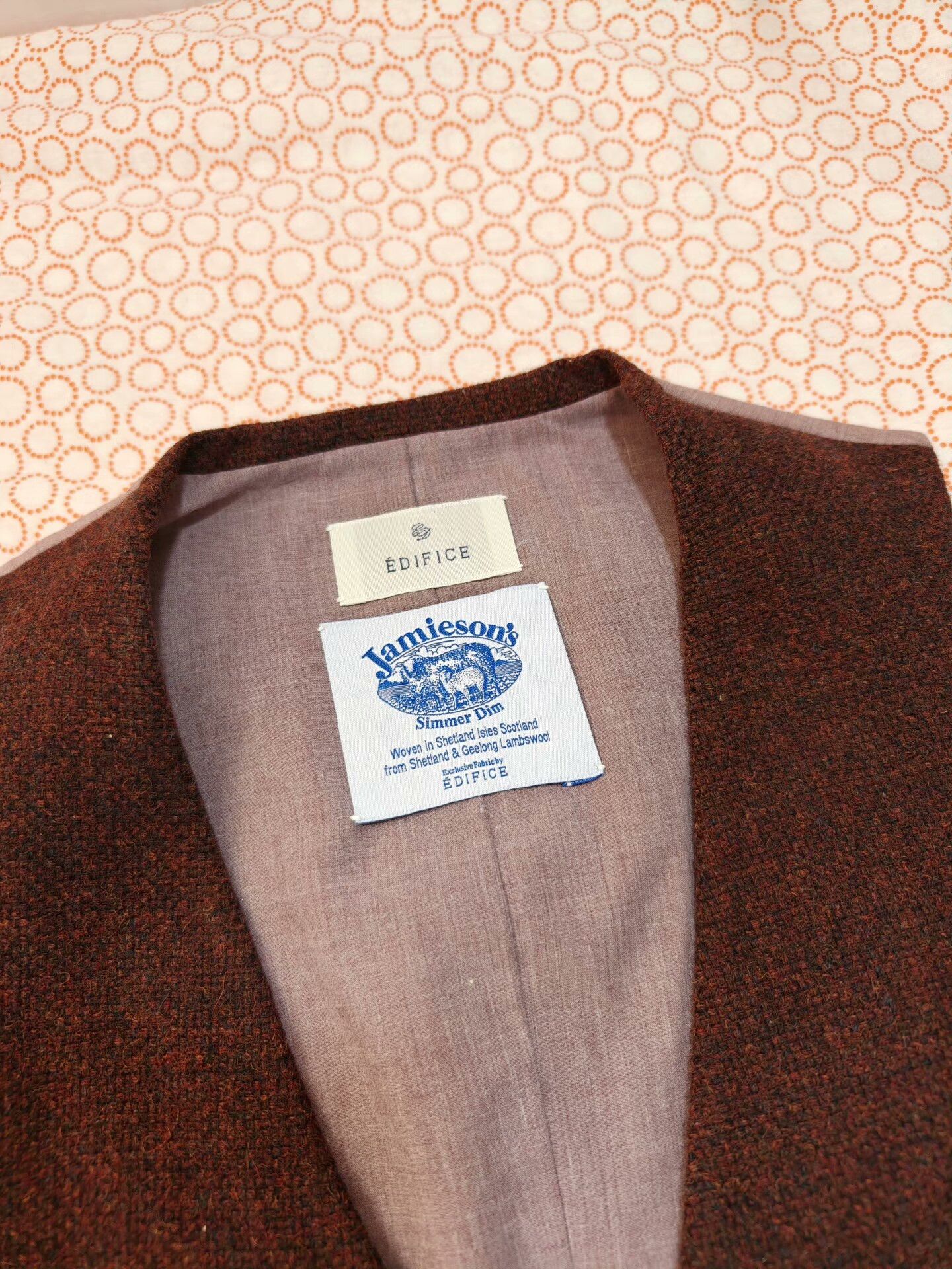 Edifice Japan Jamieson's Tweed Wool Waistcoat Size US S / EU 44-46 / 1 - 2 Thumbnail