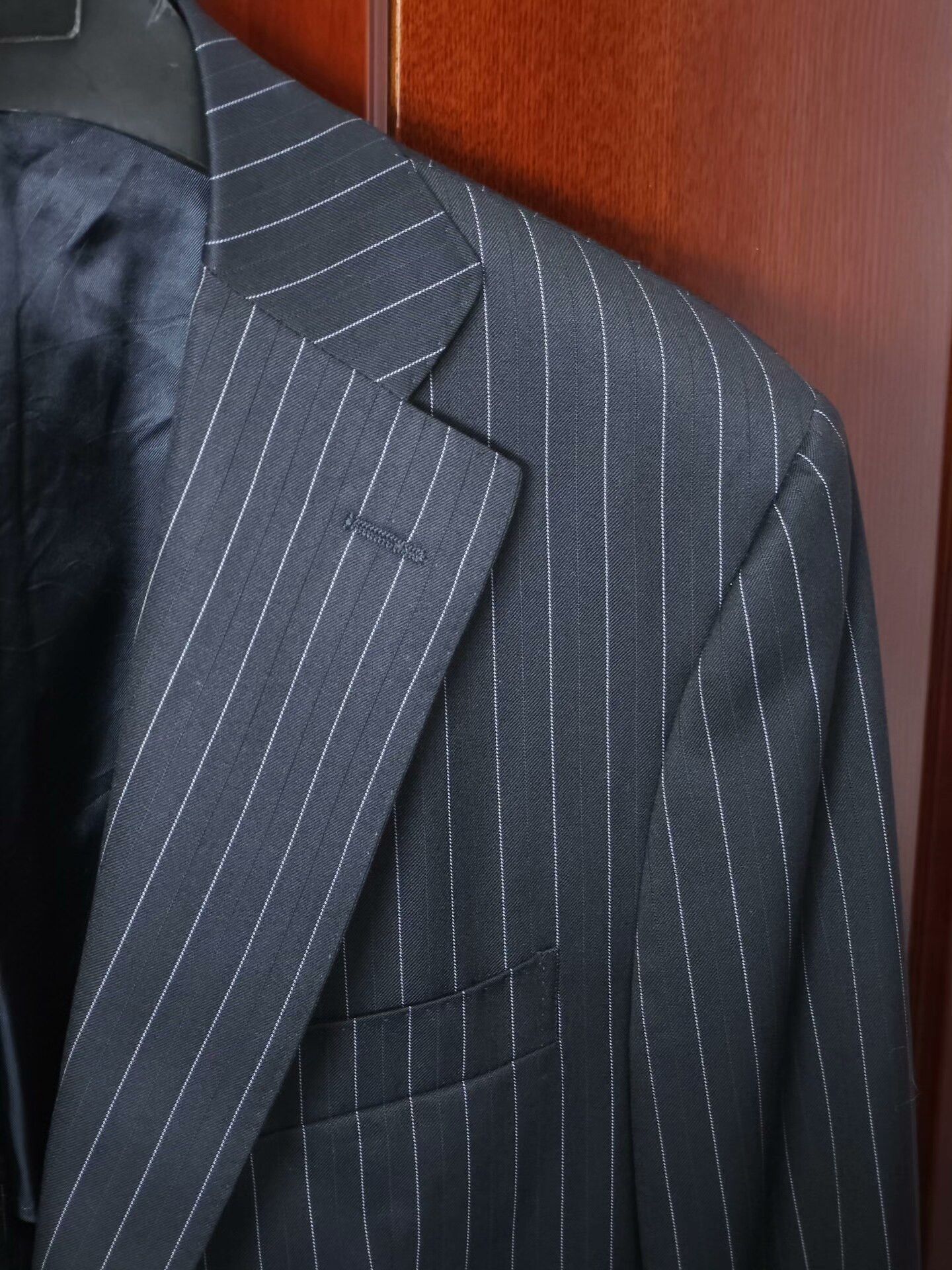 Canali Italian Wool Blazer with Pinstripes Size US M / EU 48-50 / 2 - 2 Thumbnail