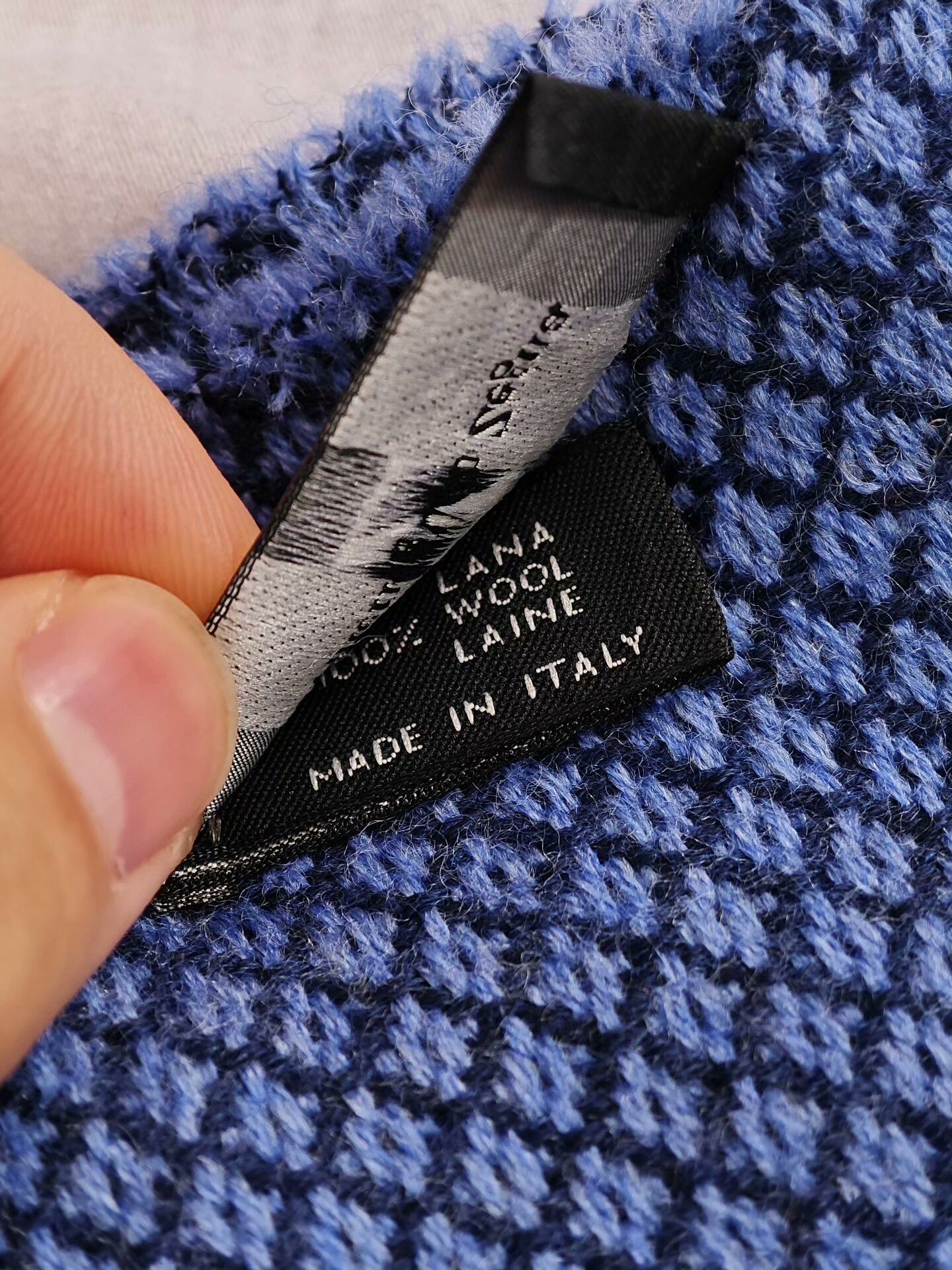 Ermenegildo Zegna Zegna Wool Scarf in Blue Tones Size ONE SIZE - 3 Thumbnail