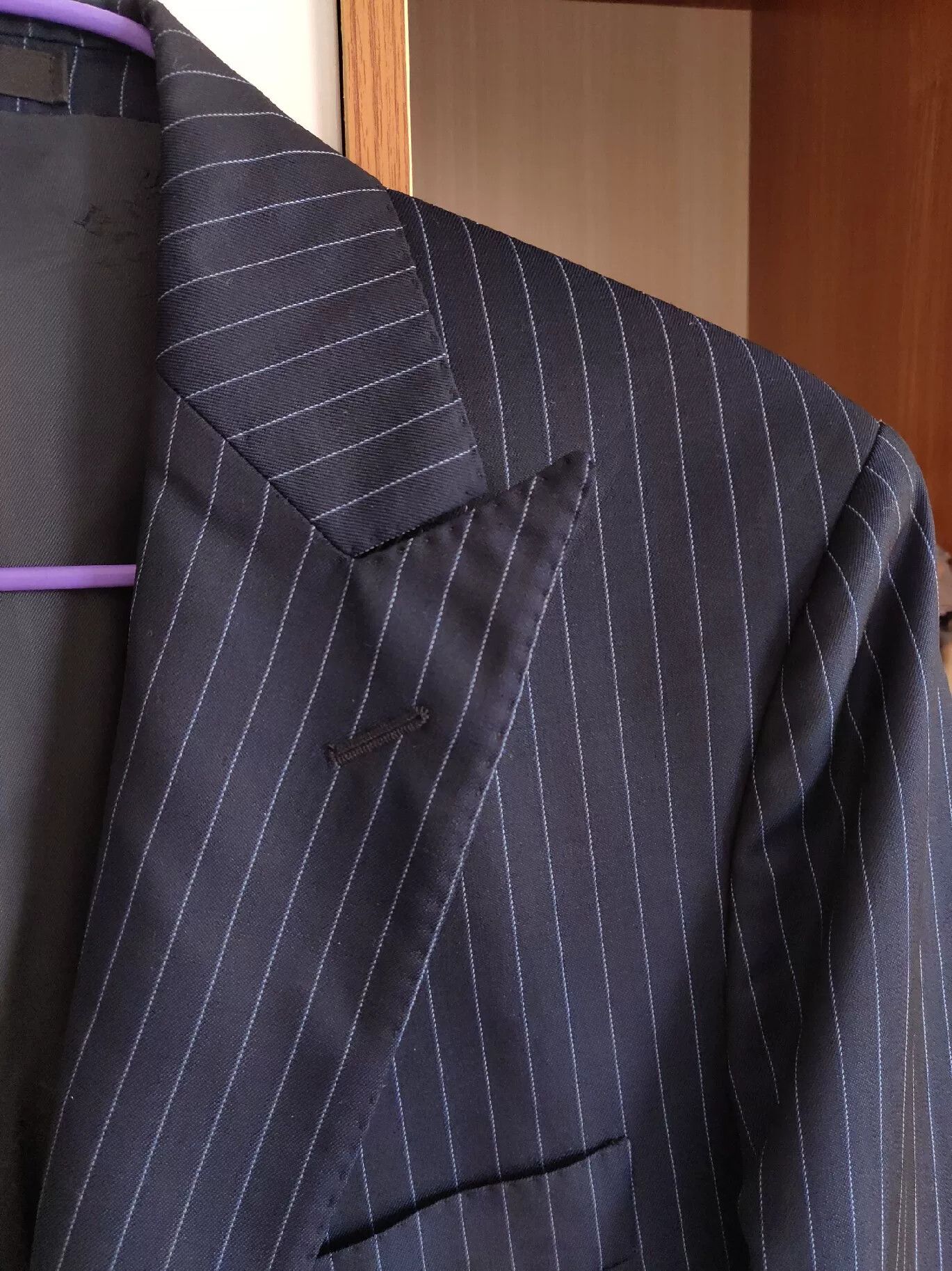 Boggi Italian Wool Blend Pinstripe Suit Jacket Size US S / EU 44-46 / 1 - 2 Thumbnail