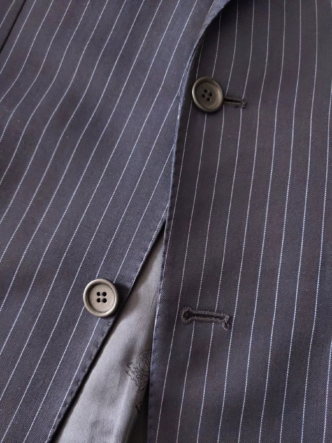 Boggi Italian Wool Blend Pinstripe Suit Jacket Size US S / EU 44-46 / 1 - 4 Thumbnail