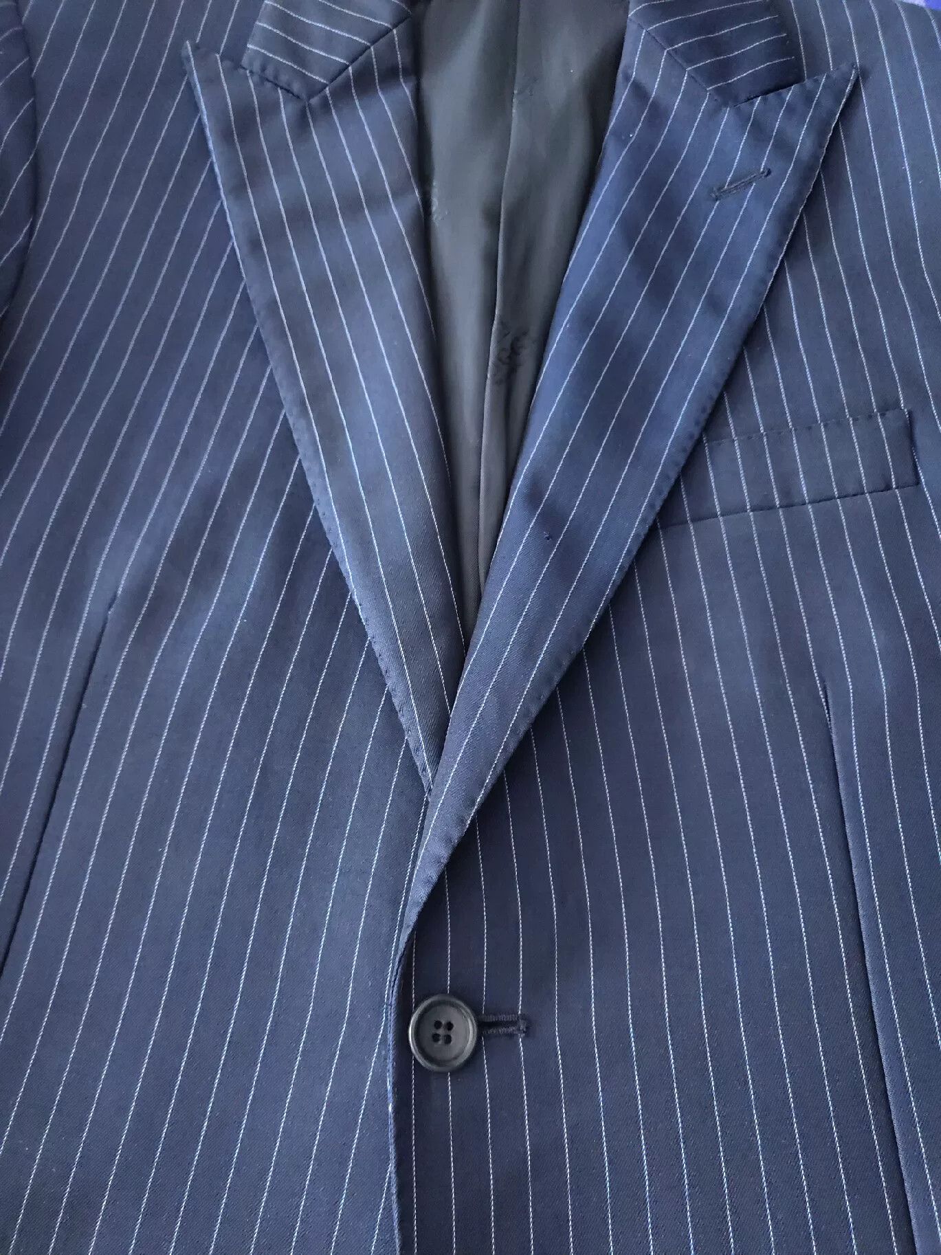 Boggi Italian Wool Blend Pinstripe Suit Jacket Size US S / EU 44-46 / 1 - 7 Thumbnail