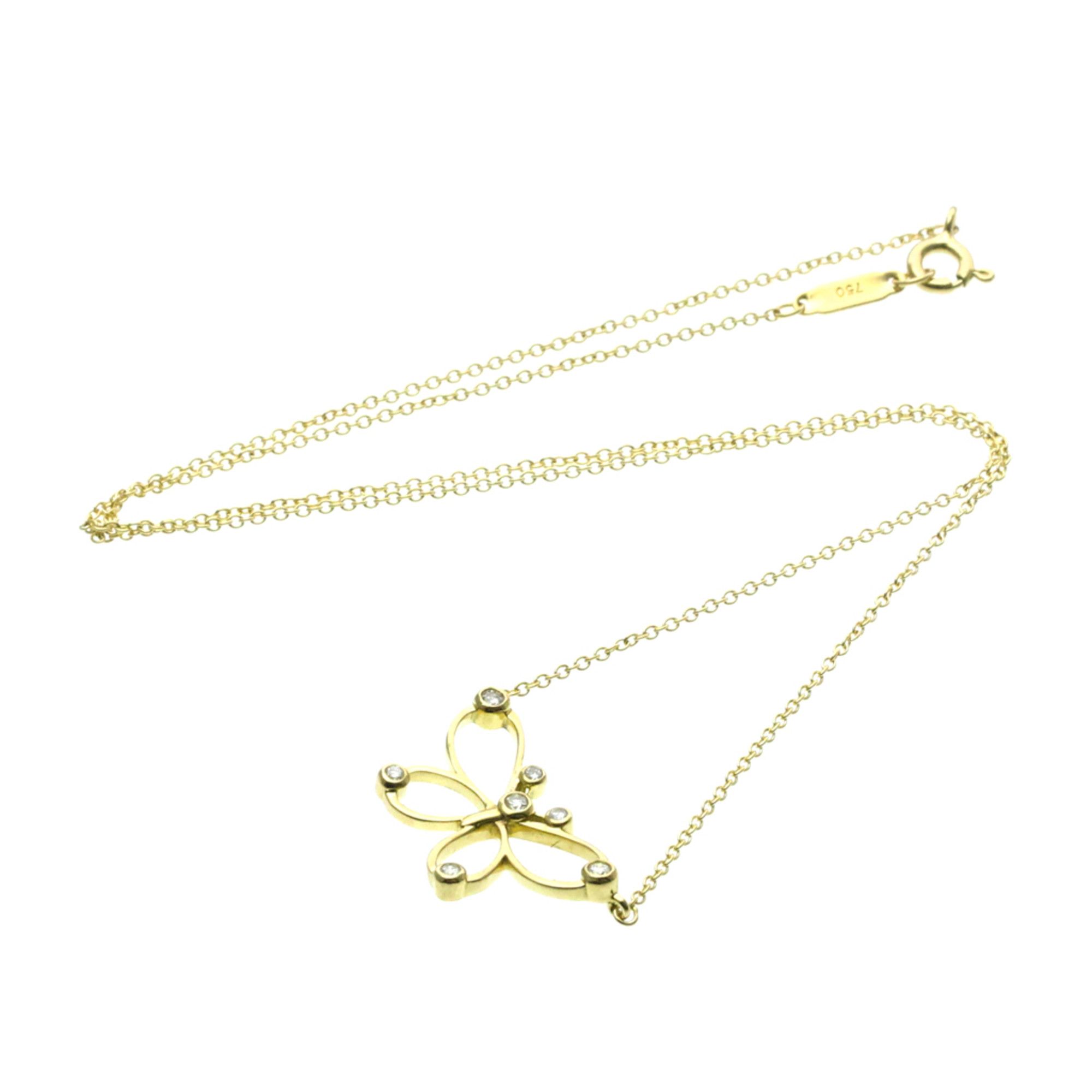 Tiffany & Co. Tiffany Butterfly Diamond Necklace Yellow Gold (18K) Diamond Women,Men Fashion Pendant Necklace (Gold) Size ONE SIZE - 12 Thumbnail