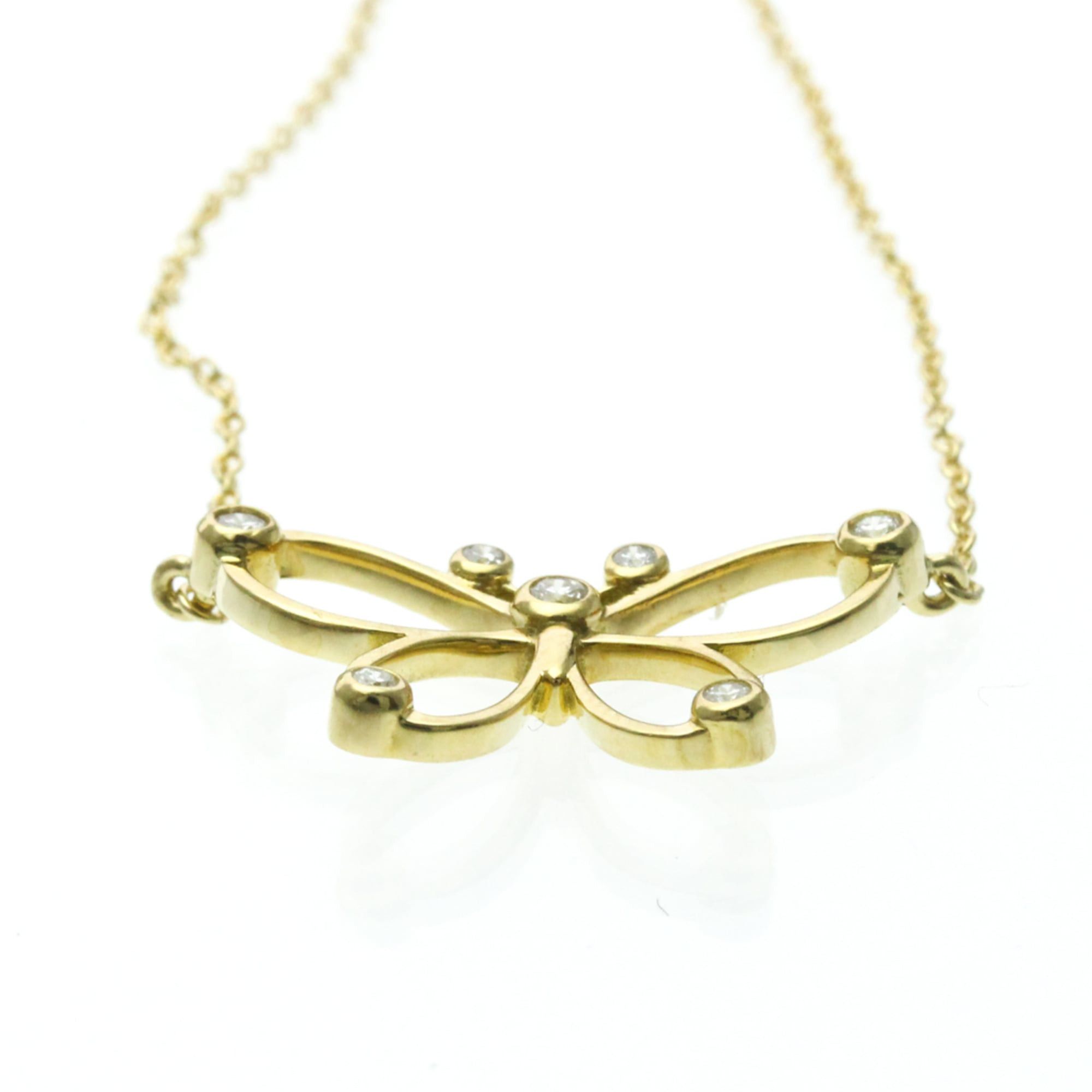 Tiffany & Co. Tiffany Butterfly Diamond Necklace Yellow Gold (18K) Diamond Women,Men Fashion Pendant Necklace (Gold) Size ONE SIZE - 4 Thumbnail