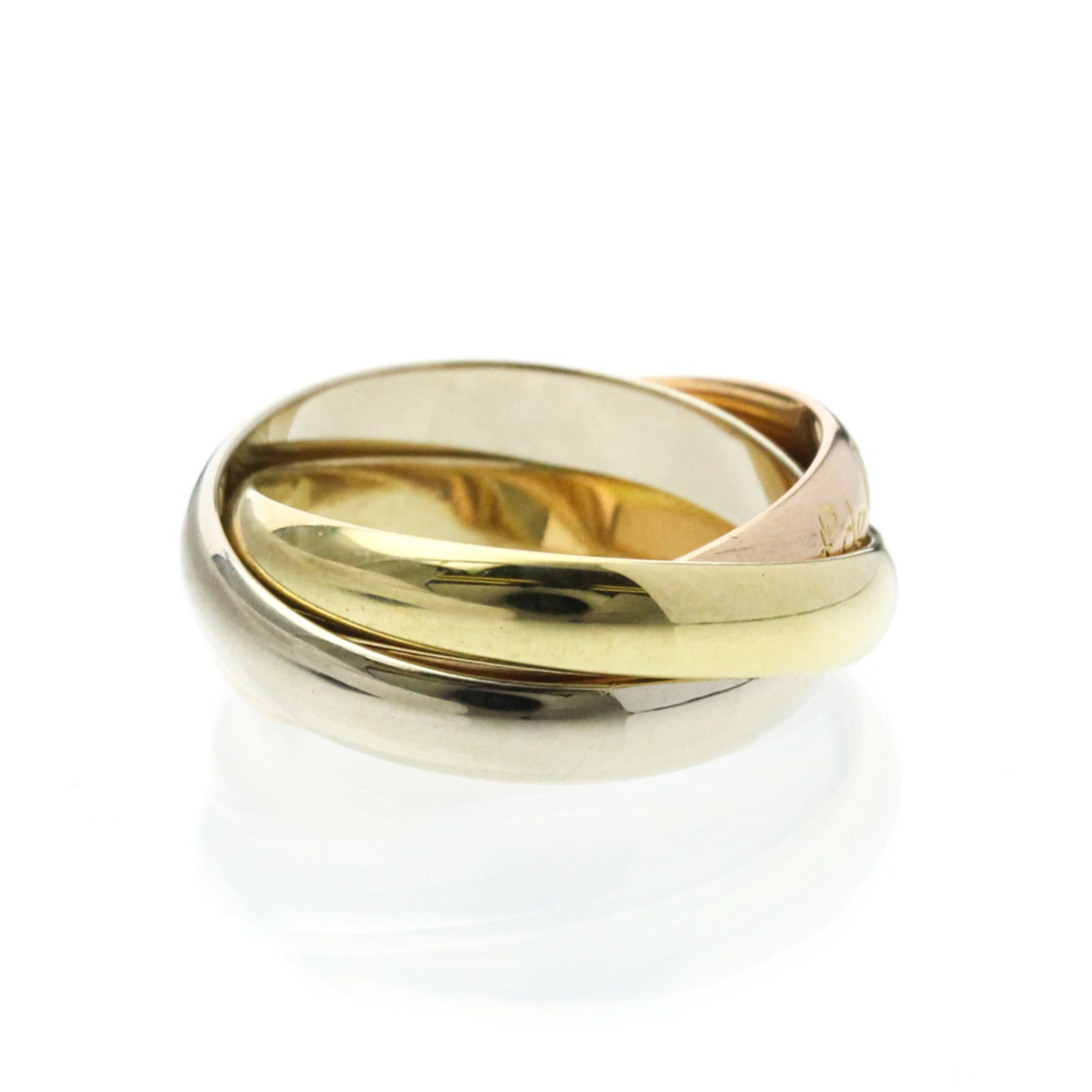 Cartier Trinity Yellow Gold (18K),Pink Gold (18K),White Gold (18K) Fashion No Stone Band Ring Gold