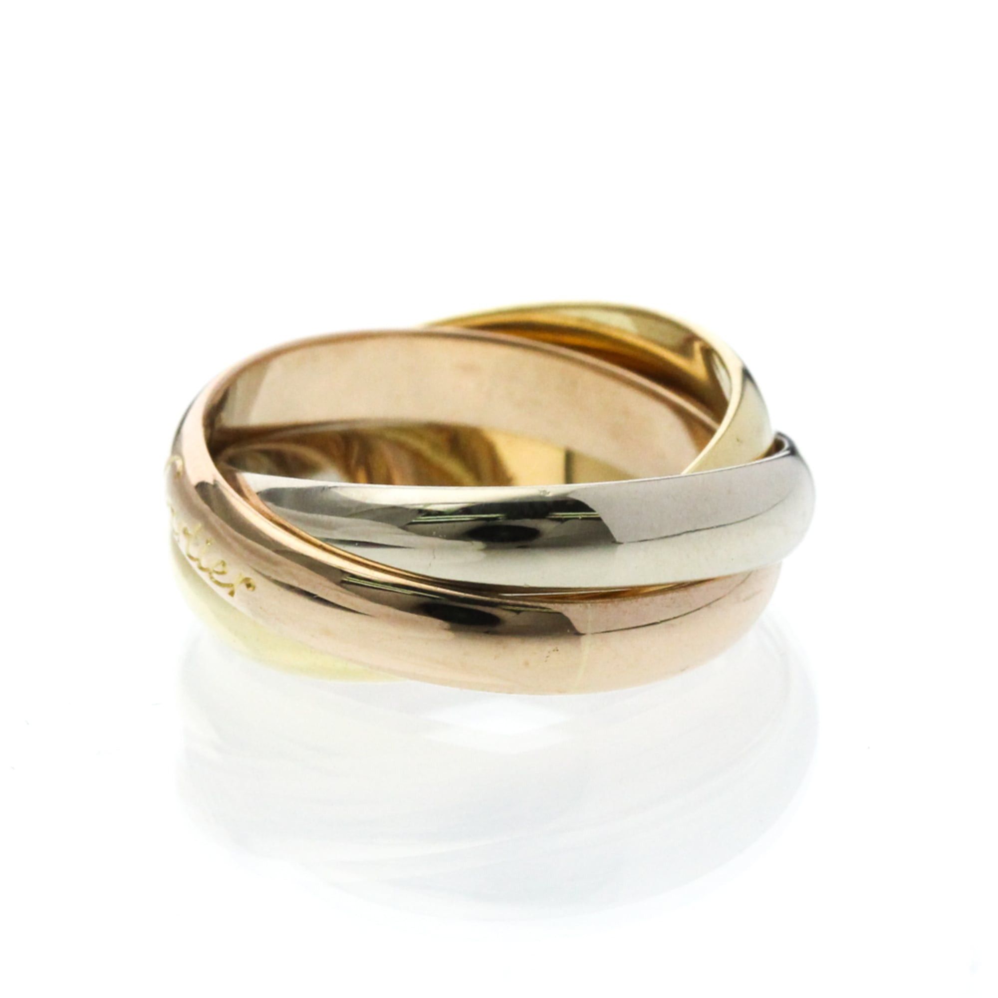 Cartier Trinity Yellow Gold (18K),Pink Gold (18K),White Gold (18K) Fashion No Stone Band Ring Gold