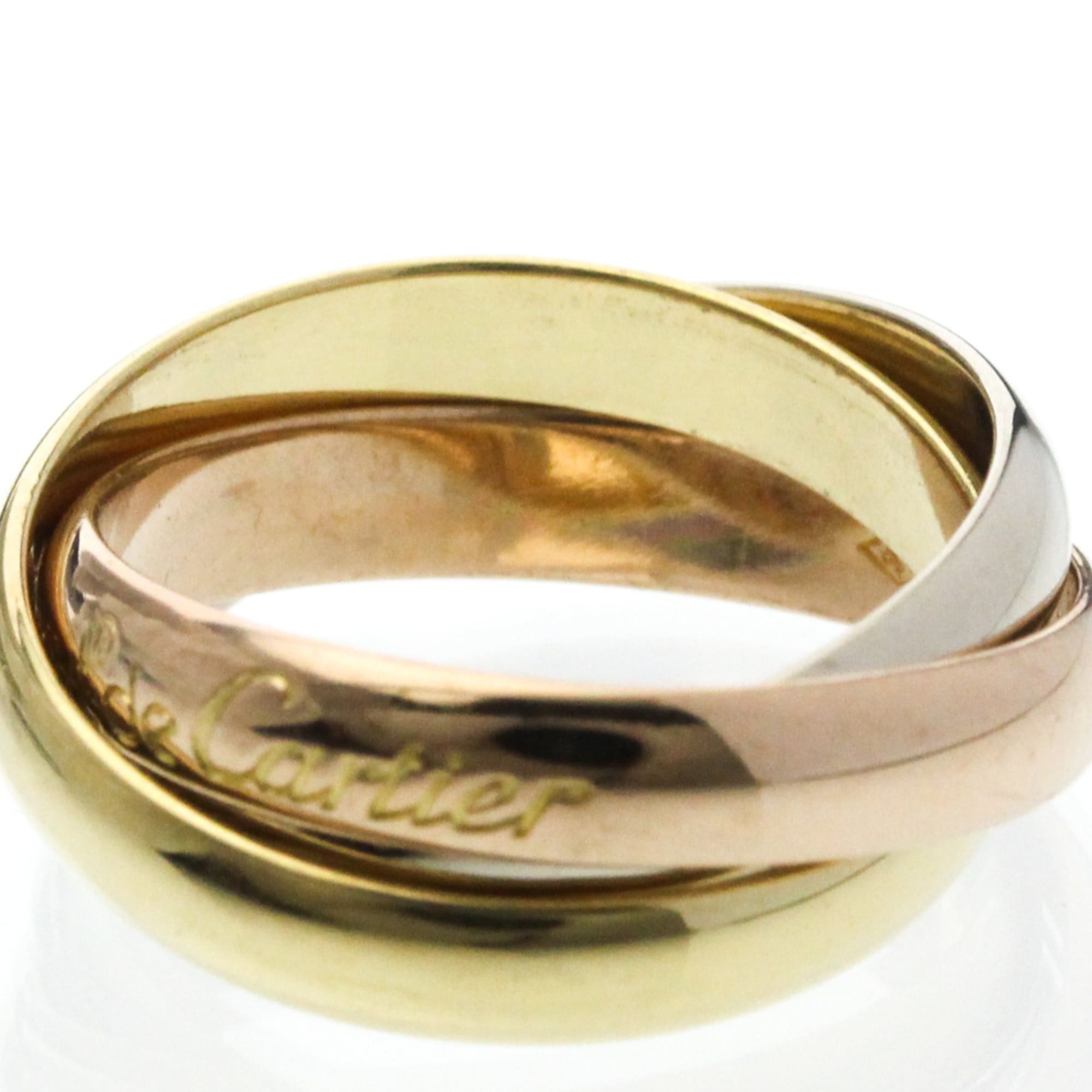 Cartier Trinity Yellow Gold (18K),Pink Gold (18K),White Gold (18K) Fashion No Stone Band Ring Gold
