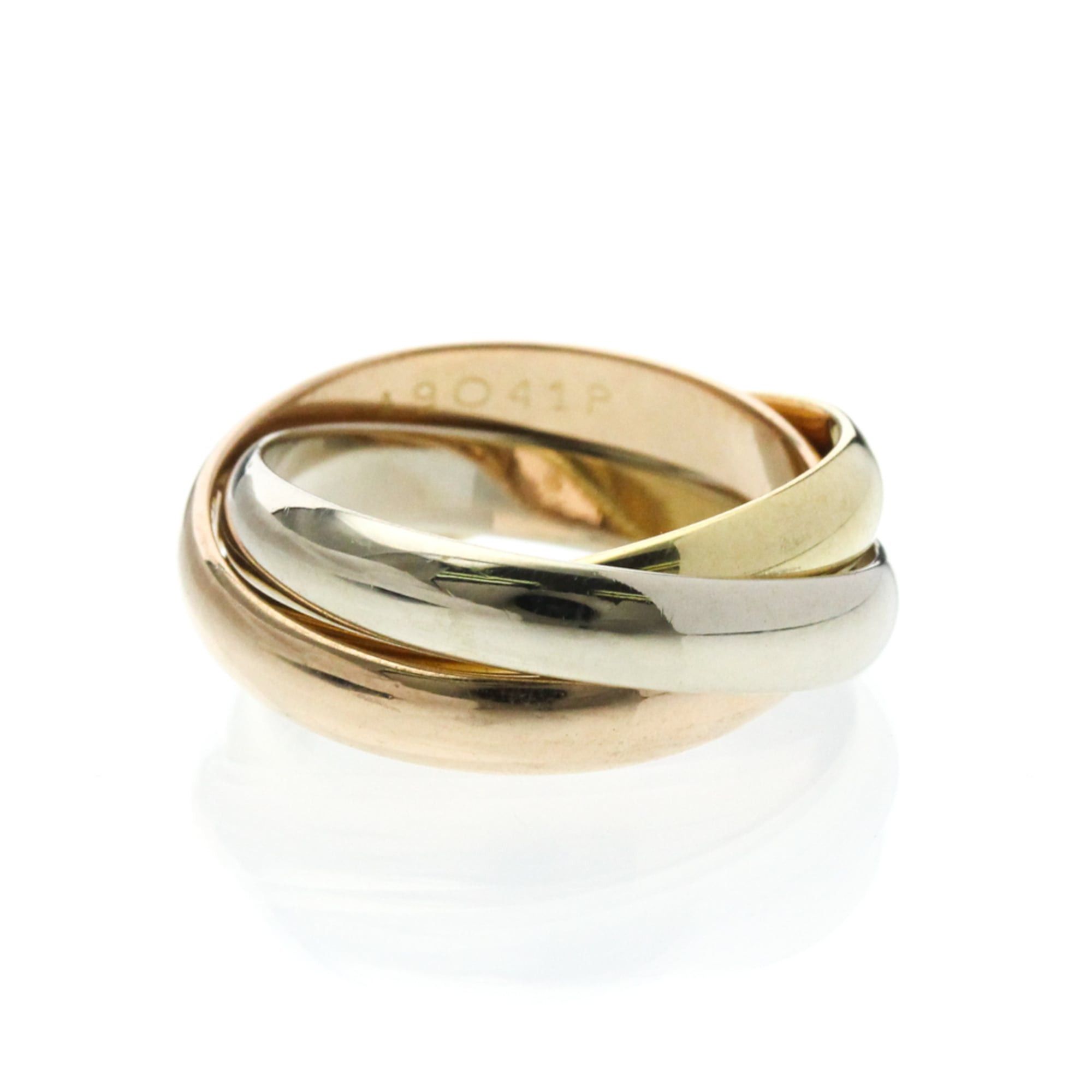 Cartier Trinity Yellow Gold (18K),Pink Gold (18K),White Gold (18K) Fashion No Stone Band Ring Gold