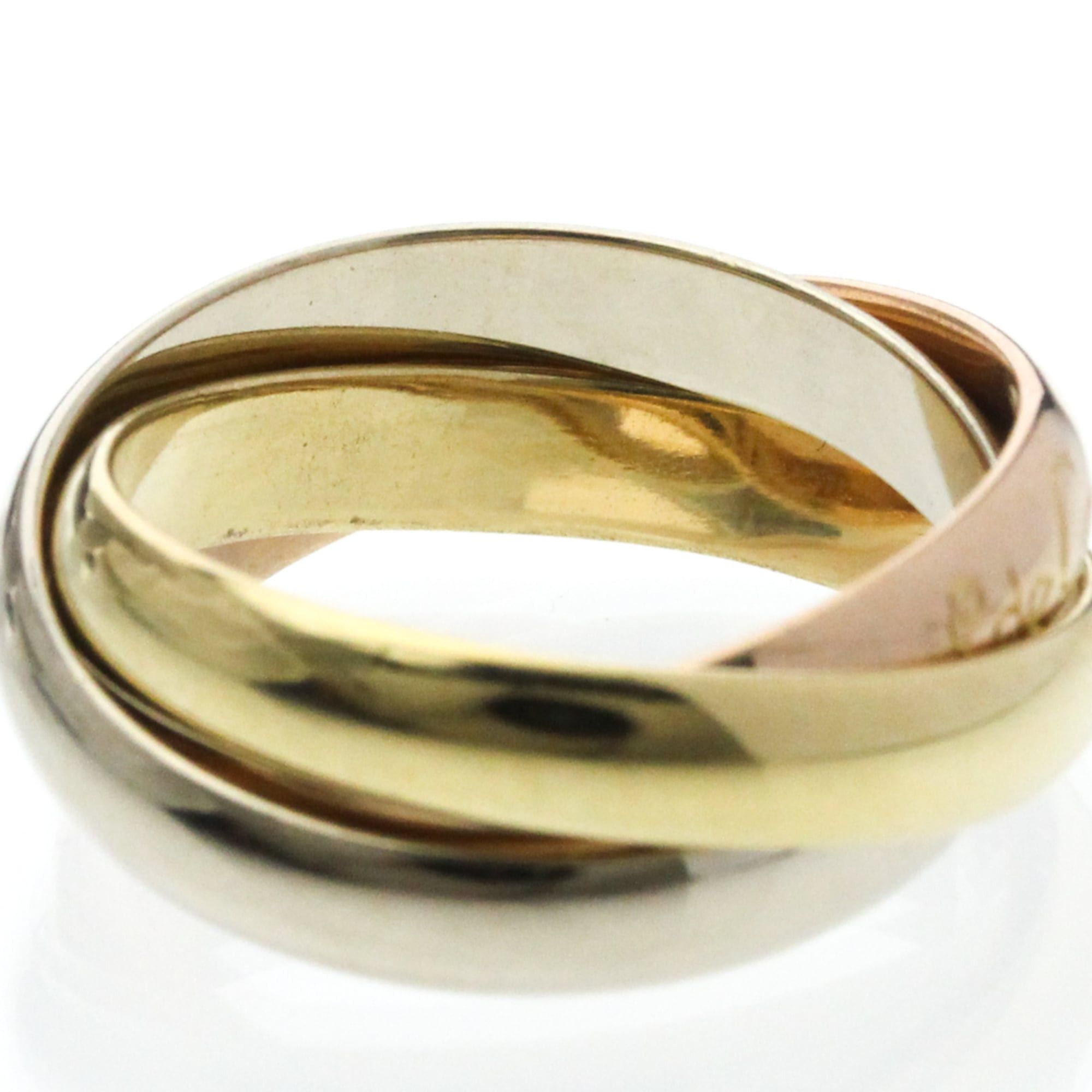 Cartier Trinity Yellow Gold (18K),Pink Gold (18K),White Gold (18K) Fashion No Stone Band Ring Gold
