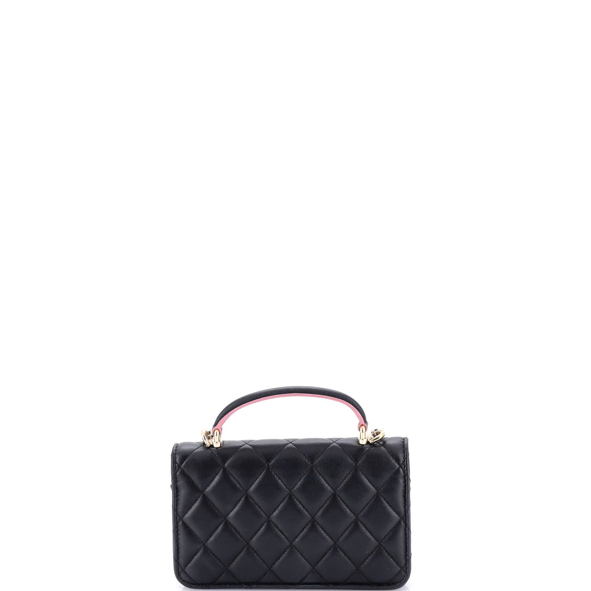 Chanel Classic Top Handle Flap Phone Holder with Chain Size ONE SIZE - 3 Thumbnail