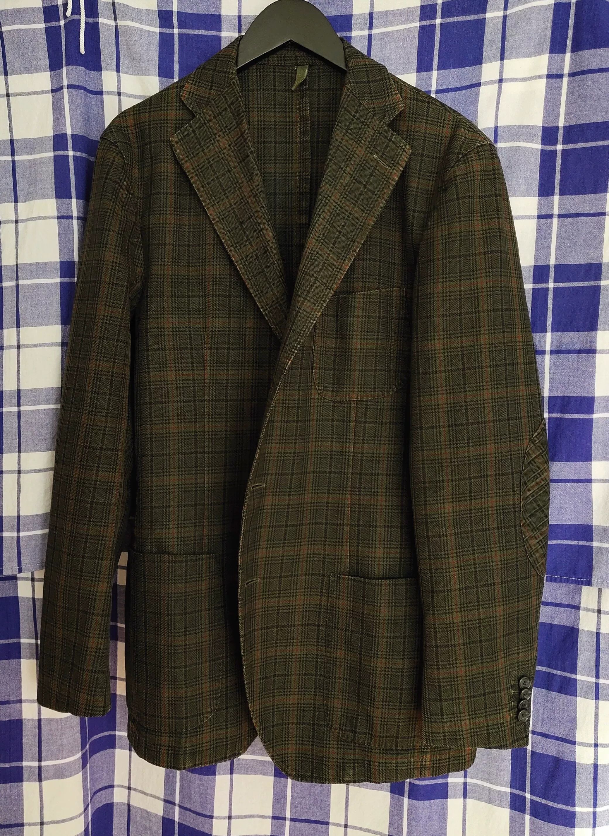 Eidos Napoli Italian Checked Cotton Blazer by Eidos Size US M / EU 48-50 / 2 - 2 Thumbnail