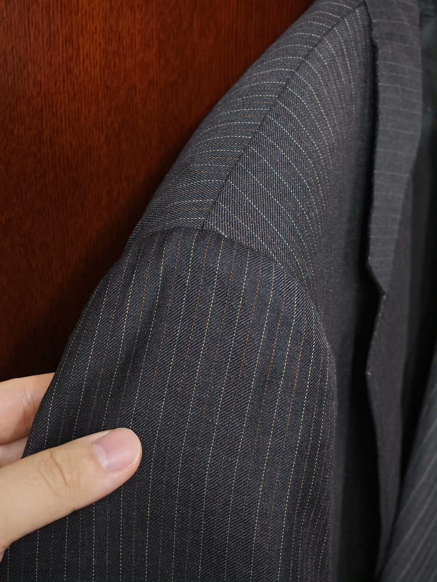 Canali Italian Wool Blazer with Pinstripes Size US XXL / EU 58 / 5 - 3 Thumbnail