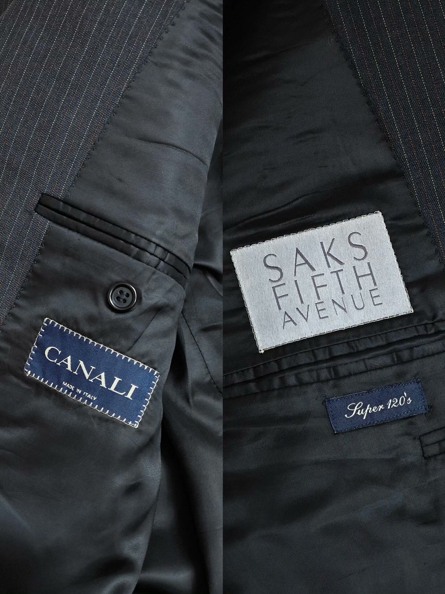 Canali Italian Wool Blazer with Pinstripes Size US XXL / EU 58 / 5 - 6 Thumbnail