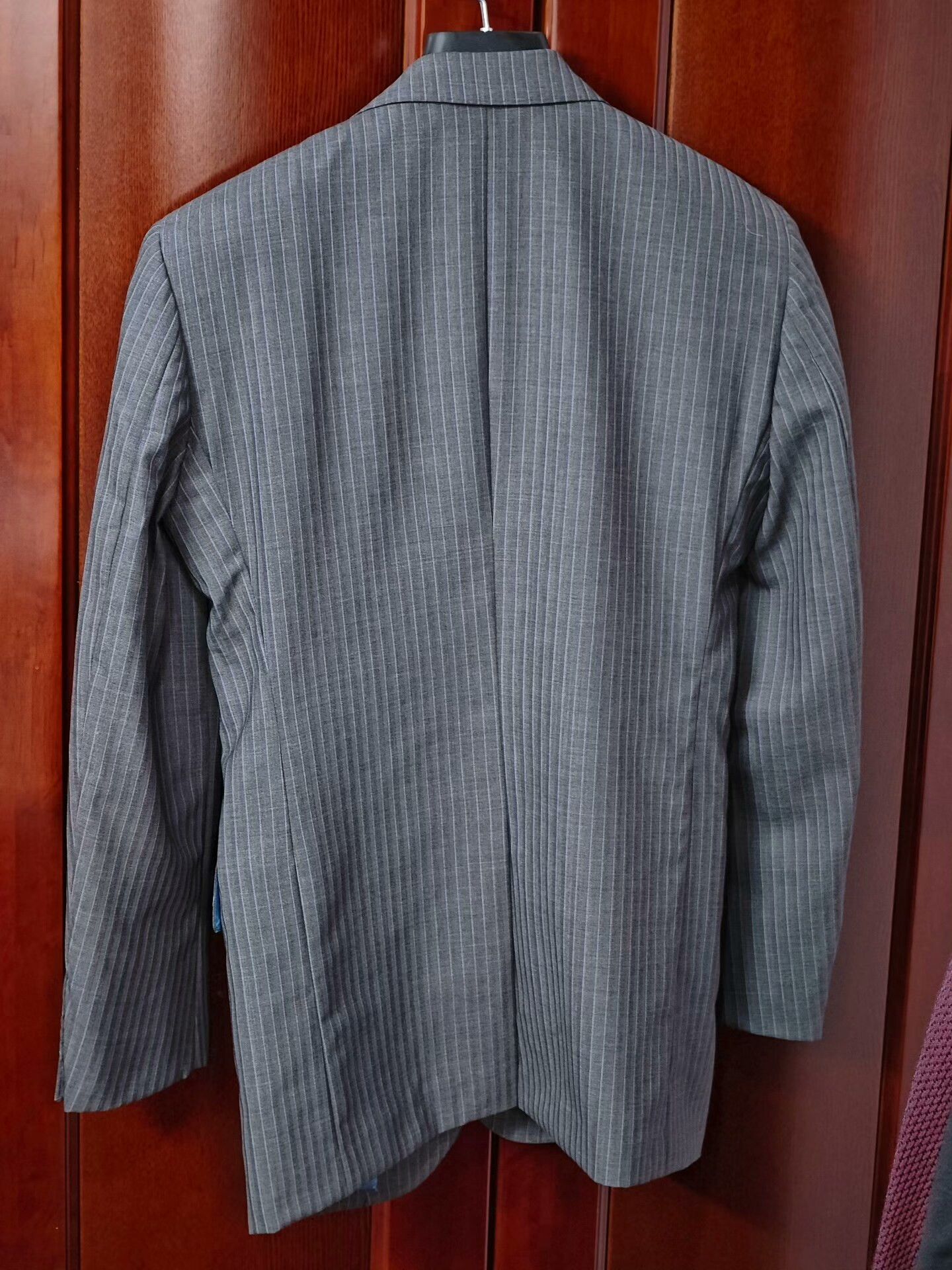 Holland & Sherry Custom Gray Striped Wool Suit Jacket Size US M / EU 48-50 / 2 - 8 Thumbnail