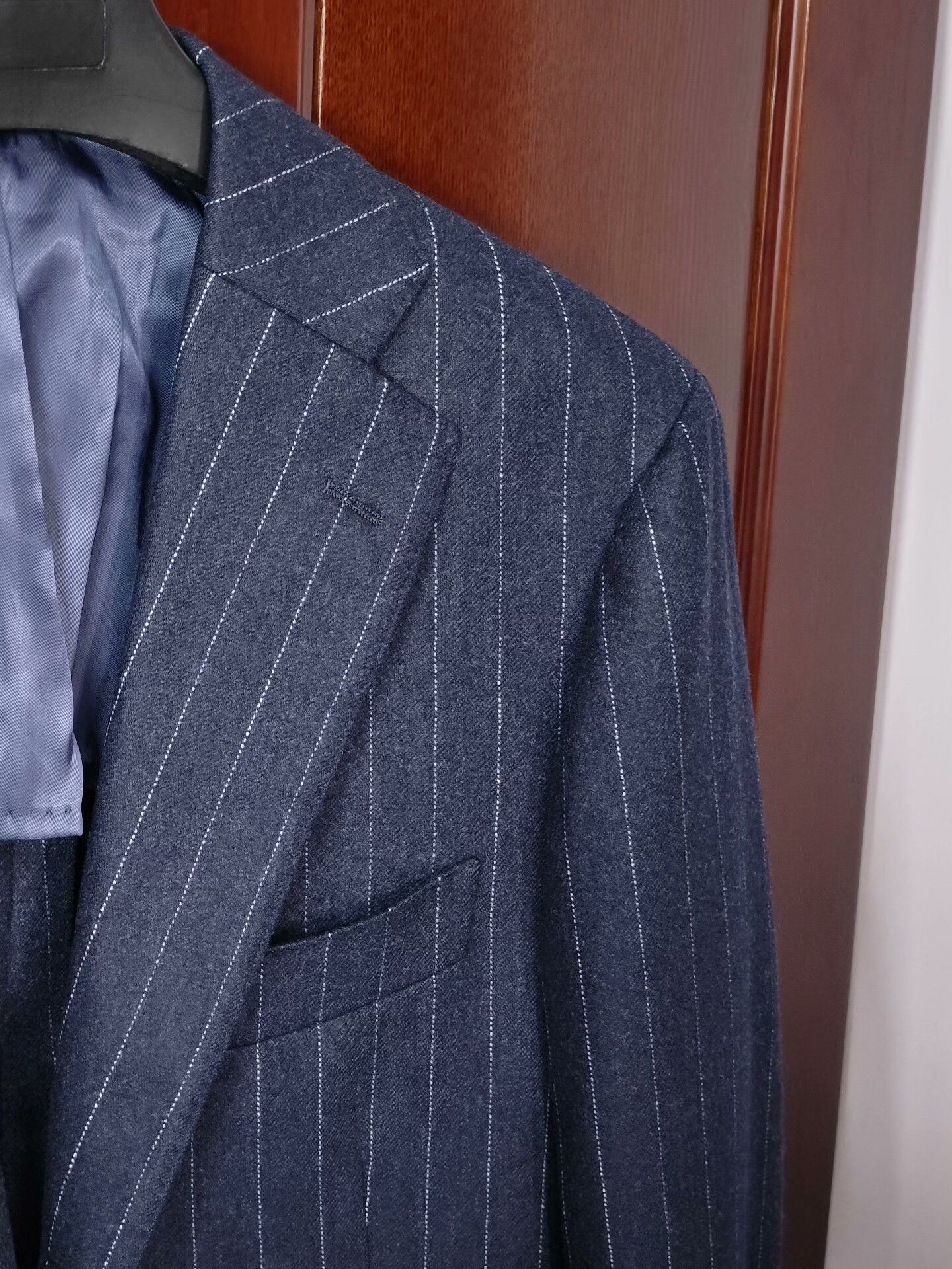 Ring Jacket Italian VBC Wool Blazer with Stripes Size US M / EU 48-50 / 2 - 2 Thumbnail