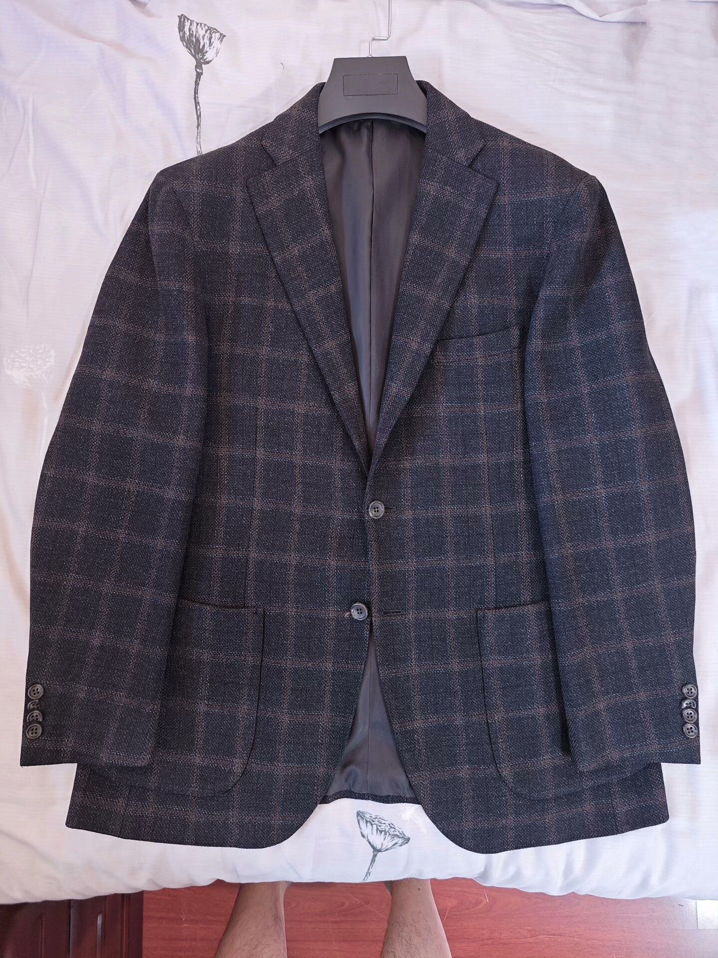 Abraham Moon & Sons British Wool Blazer with Orange Plaid Size US M / EU 48-50 / 2 - 5 Thumbnail