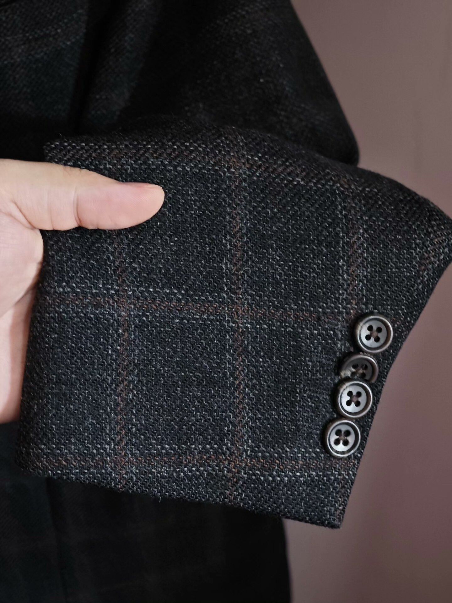 Abraham Moon & Sons British Wool Blazer with Orange Plaid Size US M / EU 48-50 / 2 - 4 Thumbnail