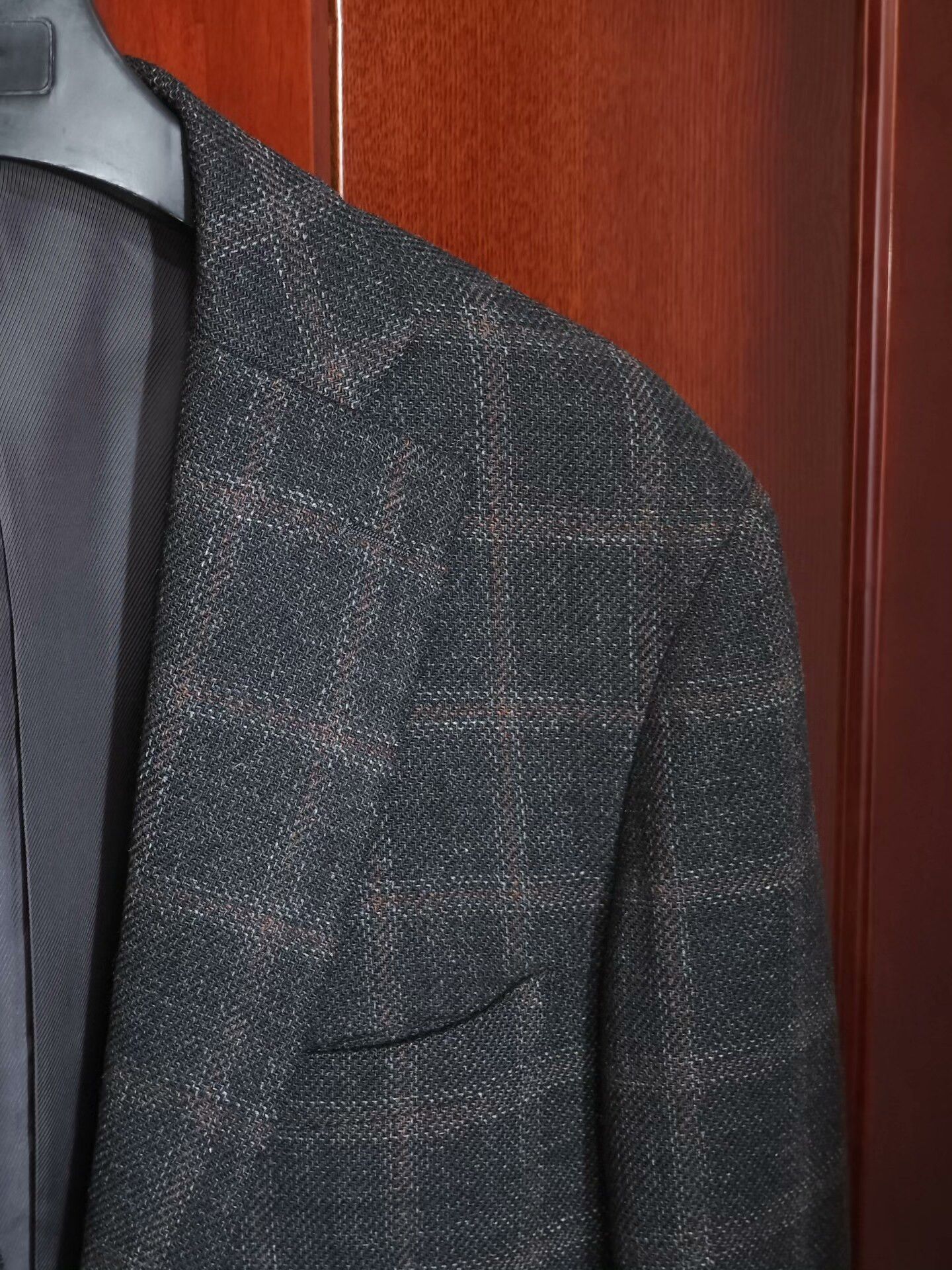 Abraham Moon & Sons British Wool Blazer with Orange Plaid Size US M / EU 48-50 / 2 - 2 Thumbnail