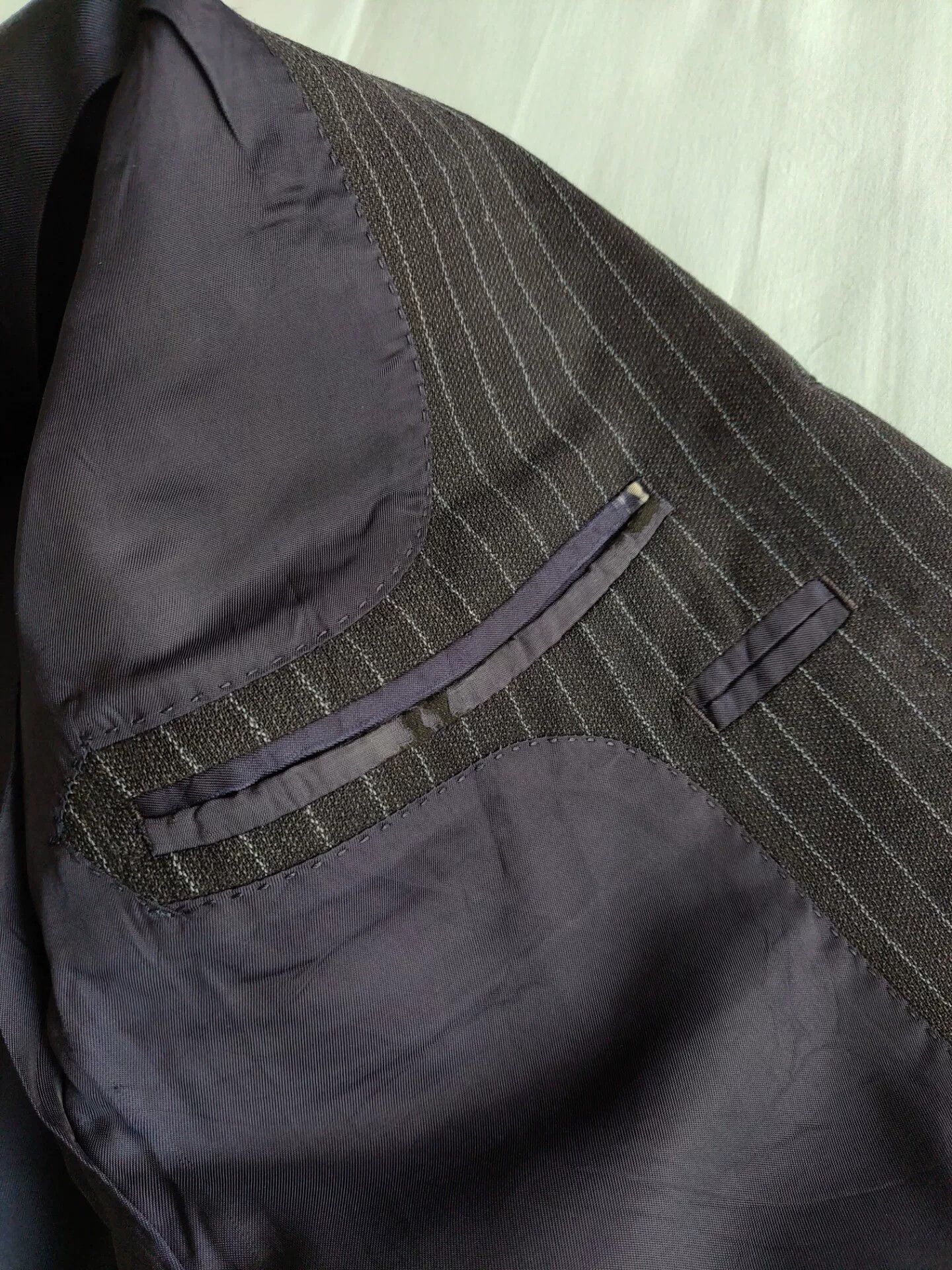 Ermenegildo Zegna Japanese Wool Pinstripe Suit Jacket Size US M / EU 48-50 / 2 - 9 Thumbnail