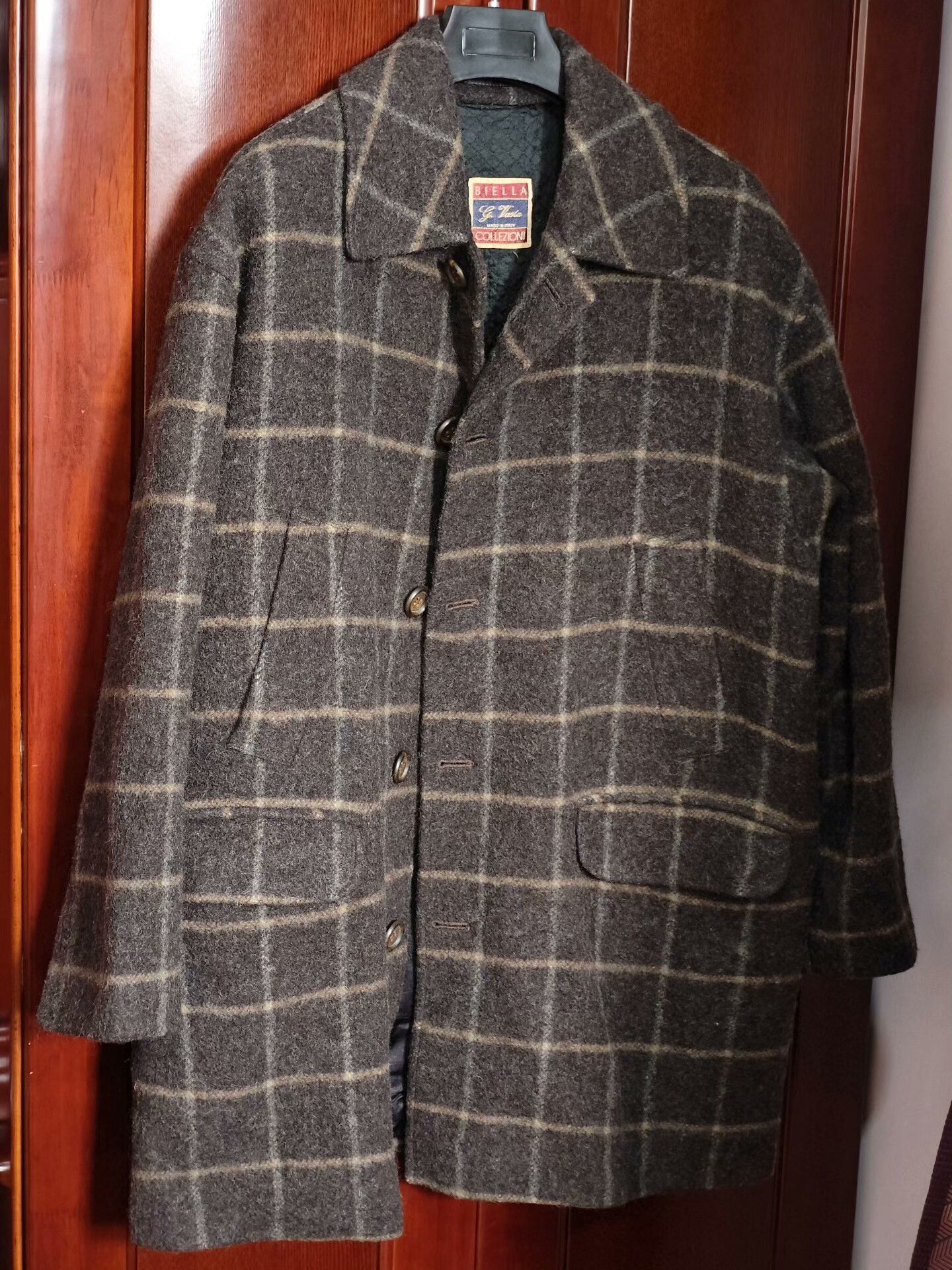 Gazzarrini Italian Wool Short Coat with Plaid Pattern Size M / US 6-8 / IT 42-44 - 3 Thumbnail