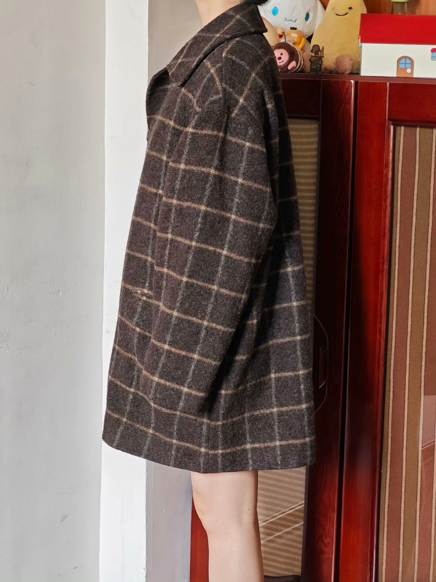 Gazzarrini Italian Wool Short Coat with Plaid Pattern Size M / US 6-8 / IT 42-44 - 2 Thumbnail