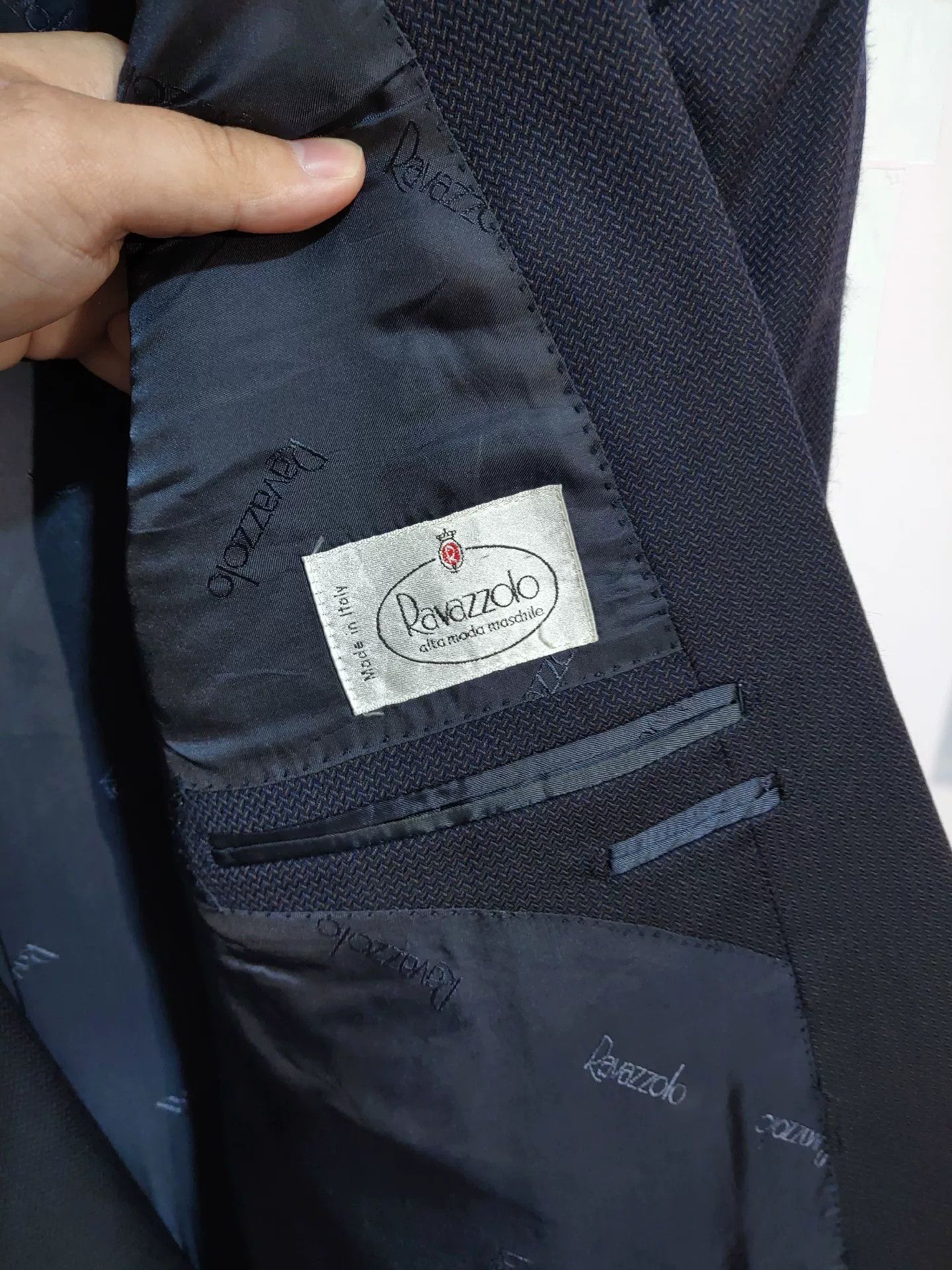 Ravazzolo Italian Double-Breasted Wool Suit Size US L / EU 52-54 / 3 - 4 Thumbnail