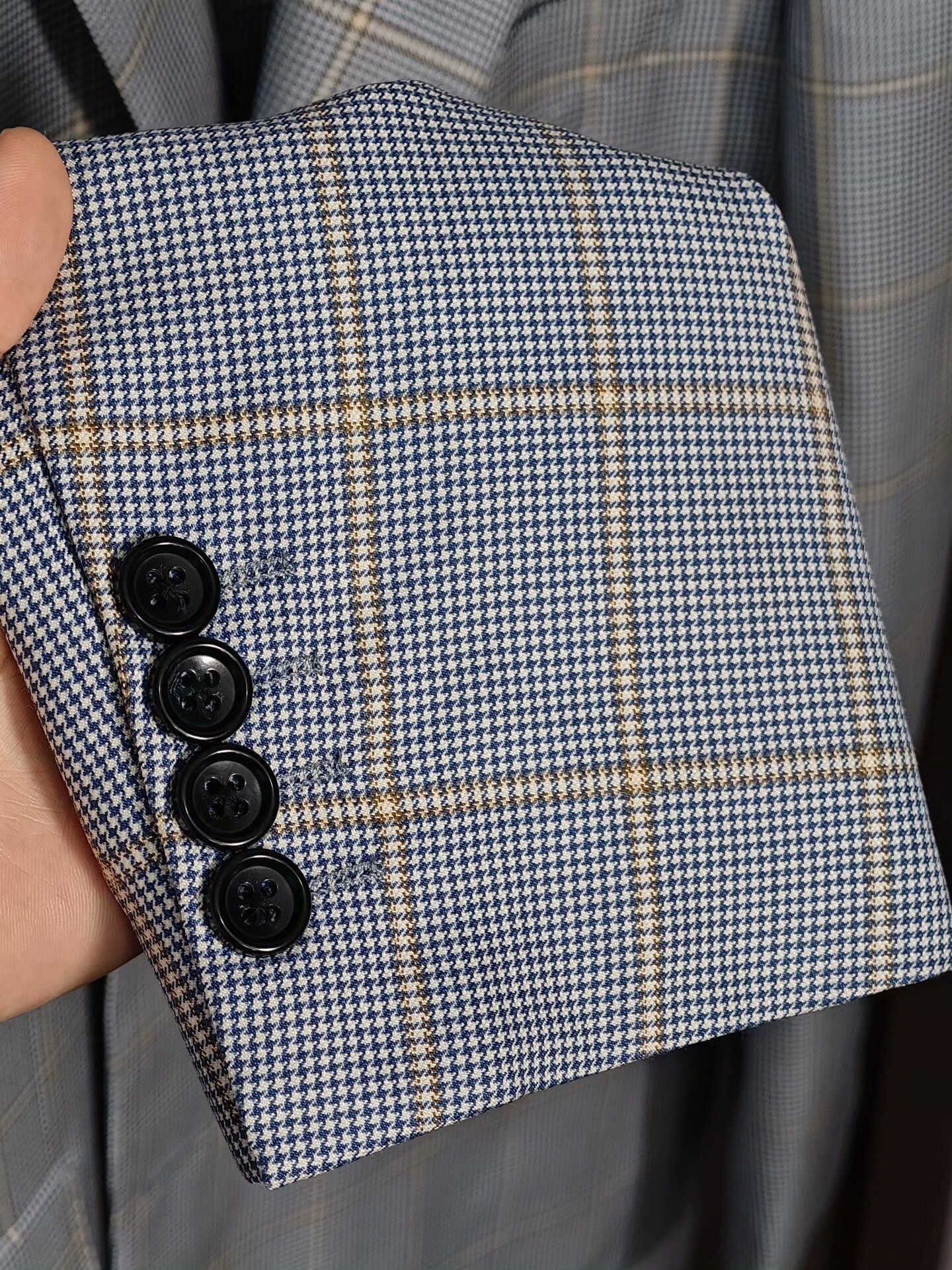 Ede & Ravenscroft Stylish Blue Check Wool-Silk Suit Size US M / EU 48-50 / 2 - 4 Thumbnail