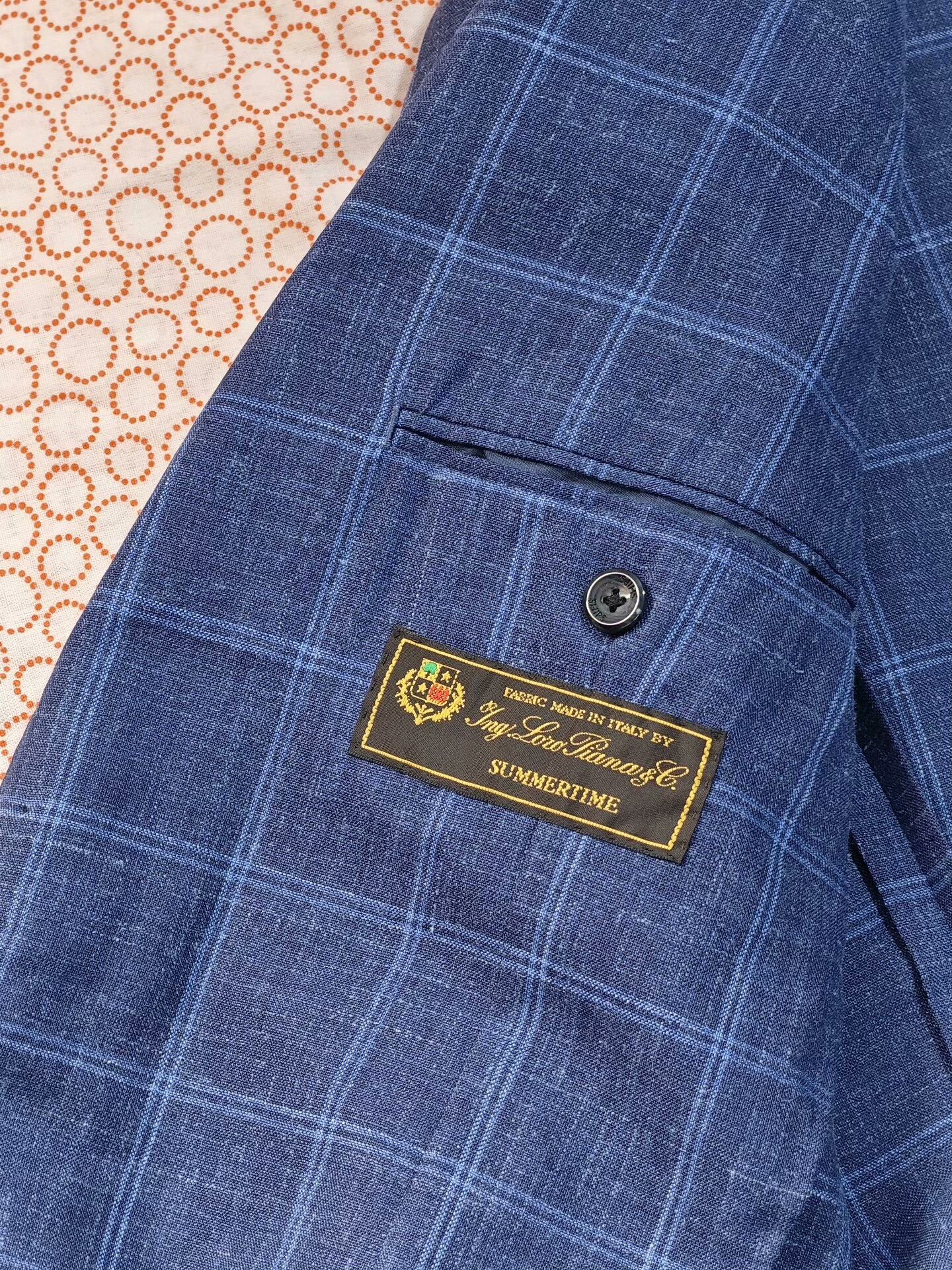 Loro Piana Loro Piana Blue Check Blazer Size US S / EU 44-46 / 1 - 7 Thumbnail
