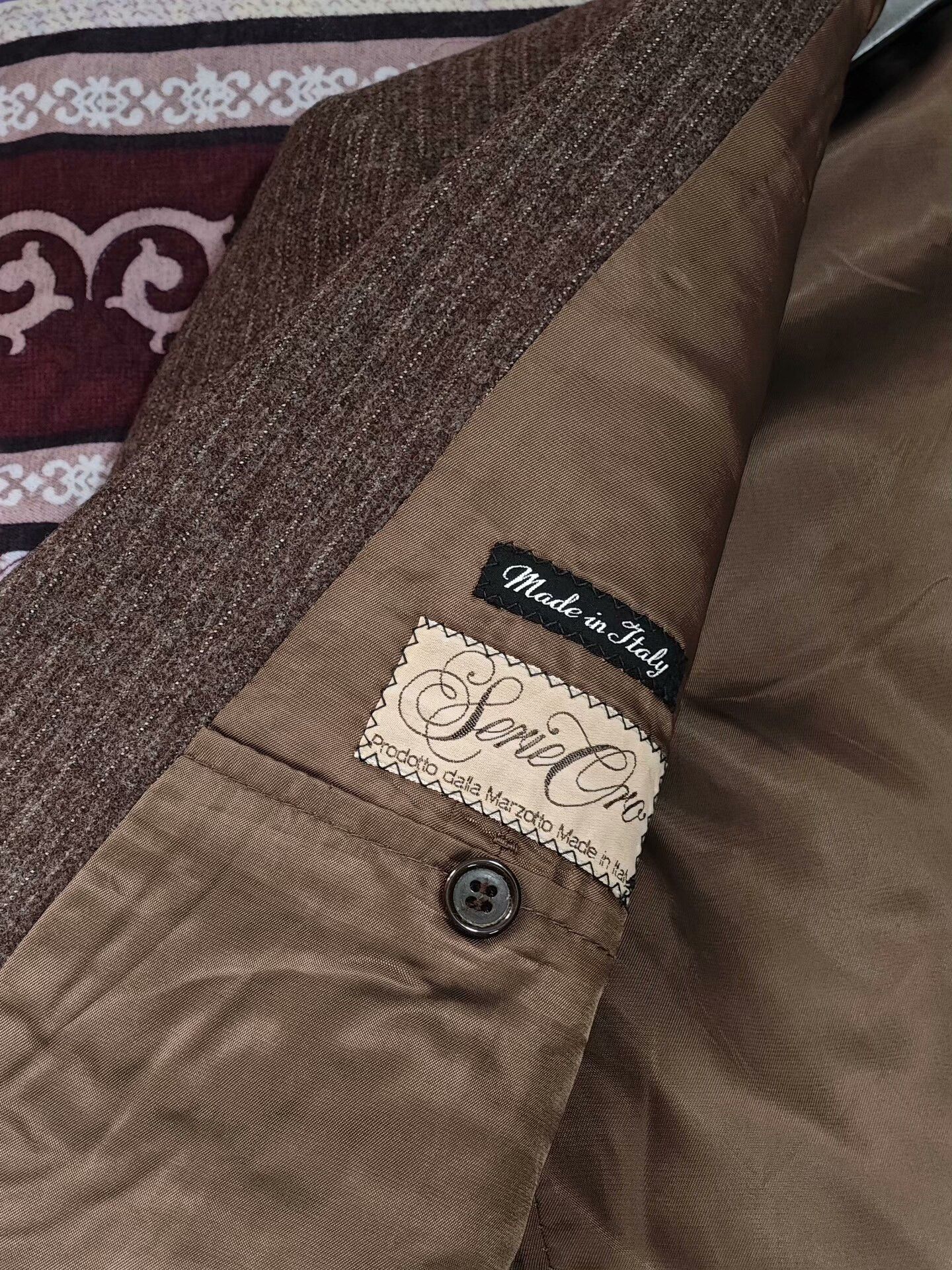 Zanetti Vintage Italian Brown Wool Blazer Size US S / EU 44-46 / 1 - 7 Thumbnail