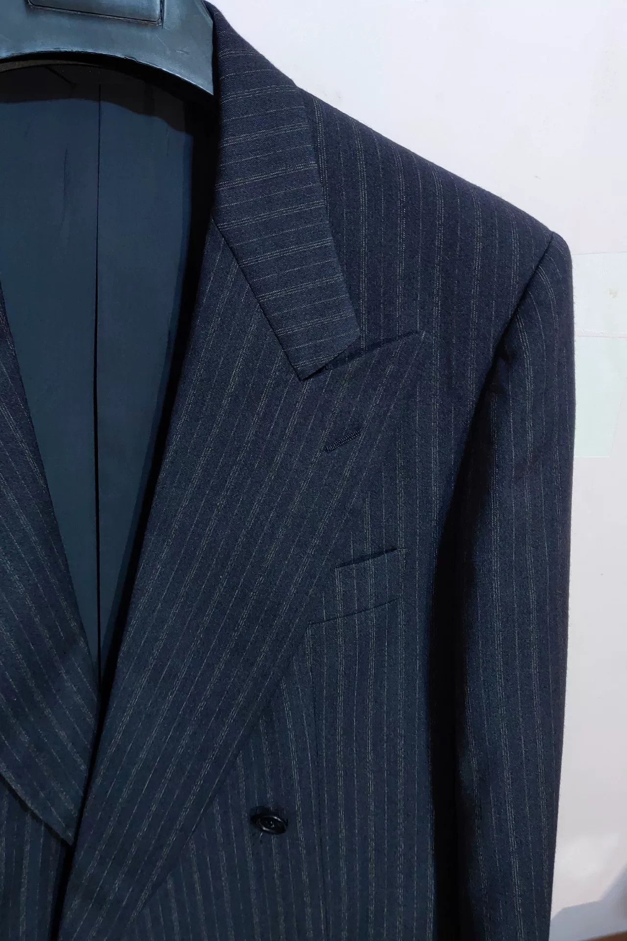 Oscar De La Renta Oscar de la Renta Navy Wool Suit Size US M / EU 48-50 / 2 - 2 Thumbnail