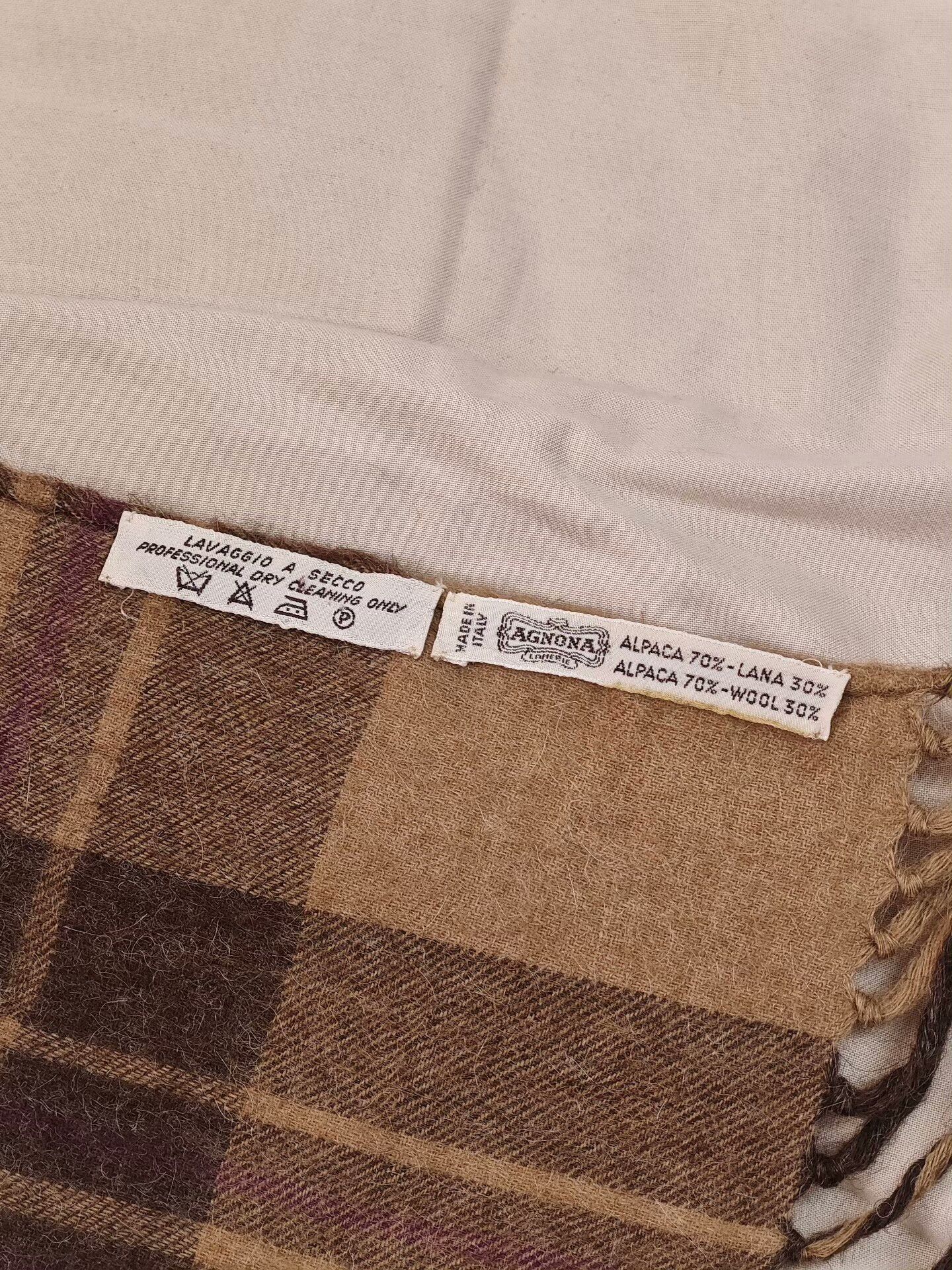 Agnona AGNONA Alpaca Wool Scarf in Brown Plaid Size ONE SIZE - 3 Thumbnail