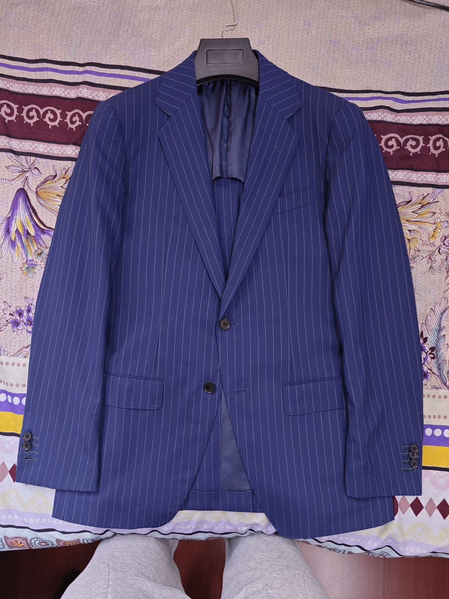 Tomorrowland Italian Drago Wool Suit in Blue Stripe Size US M / EU 48-50 / 2 - 5 Thumbnail