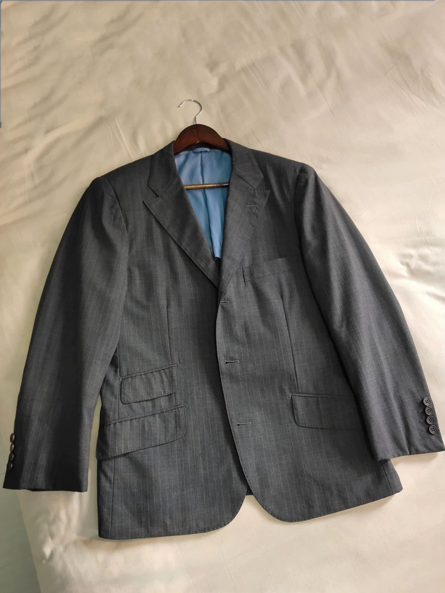 Ring Jacket Japanese Wool Suit Jacket with Stripes Size US M / EU 48-50 / 2 - 2 Thumbnail