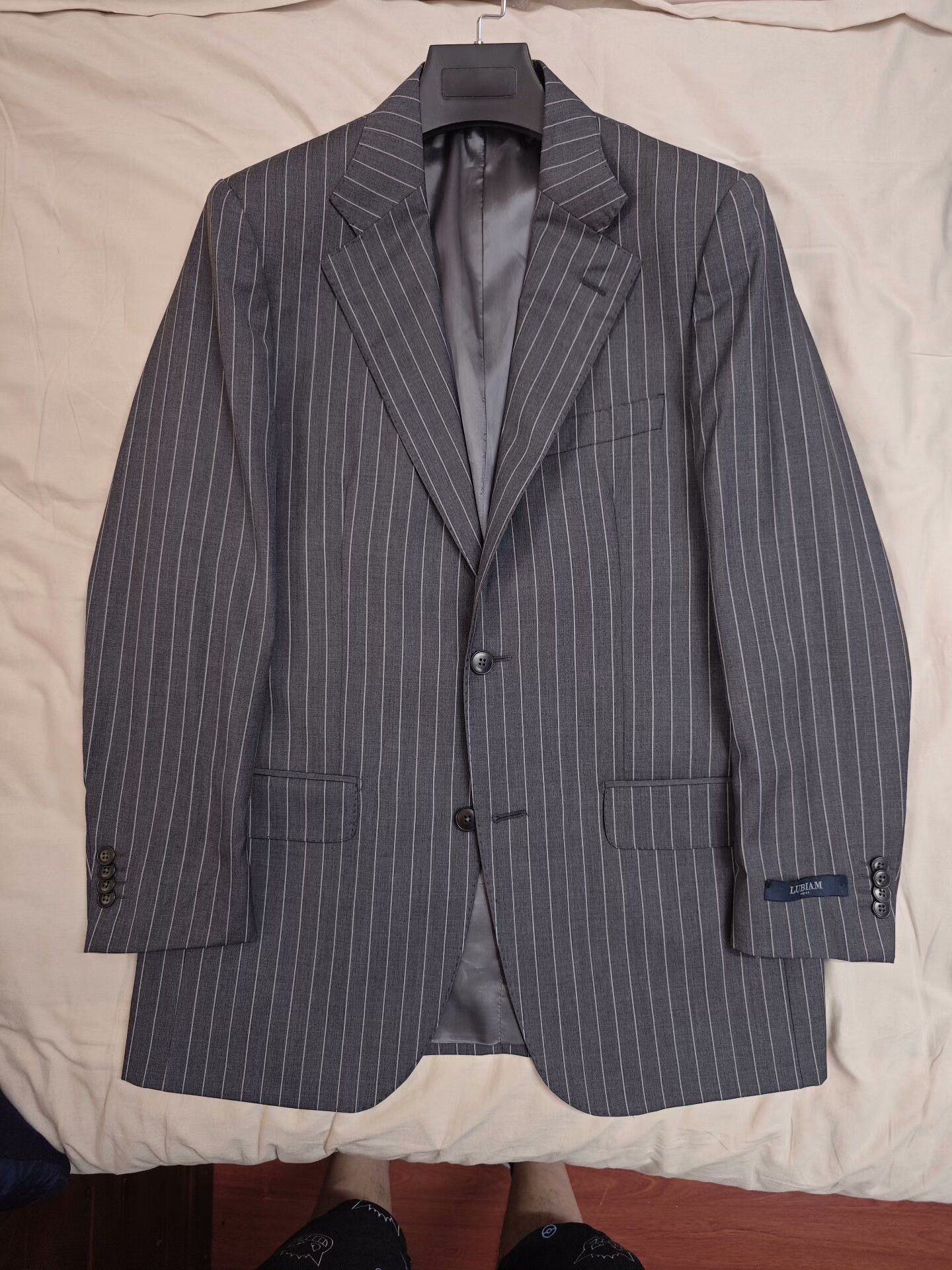 Lubiam Italian Gray Striped Wool Blazer Size US M / EU 48-50 / 2 - 5 Thumbnail