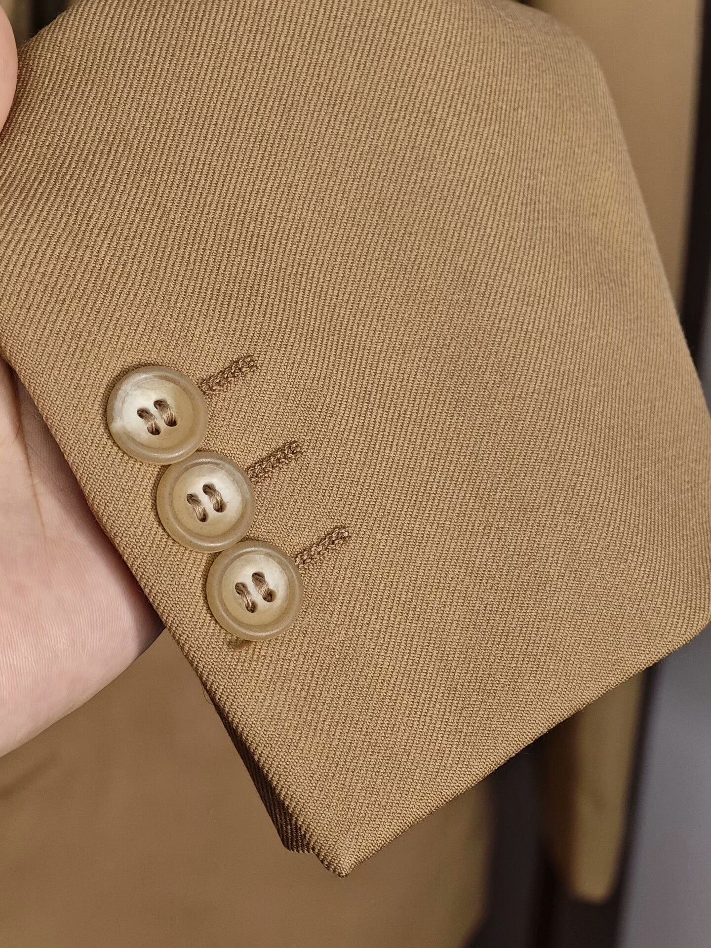 Ermenegildo Zegna Zegna Beige Wool Blend Suit Jacket Size US S / EU 44-46 / 1 - 4 Thumbnail