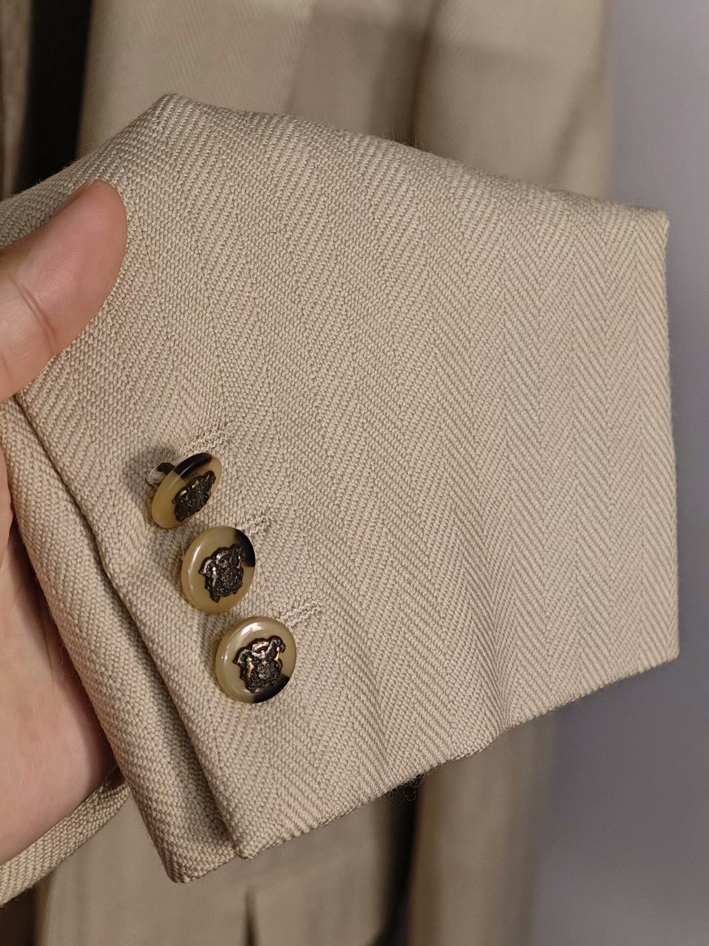 SCABAL Custom Beige Wool Blazer Suit Size US L / EU 52-54 / 3 - 4 Thumbnail