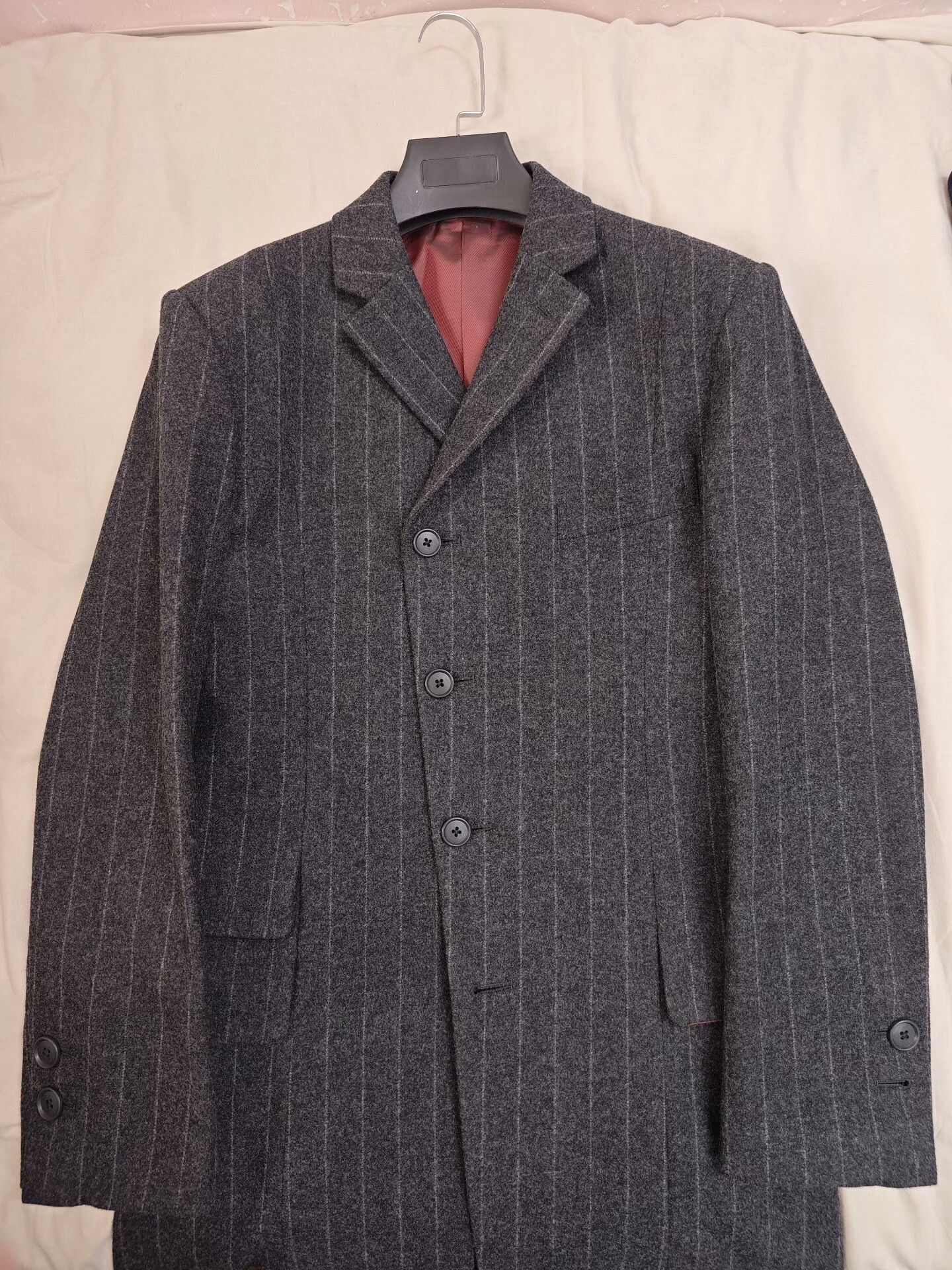 Yuji Yamada Yuji Yamada Wool Overcoat with Stripes Size US L / EU 52-54 / 3 - 7 Thumbnail