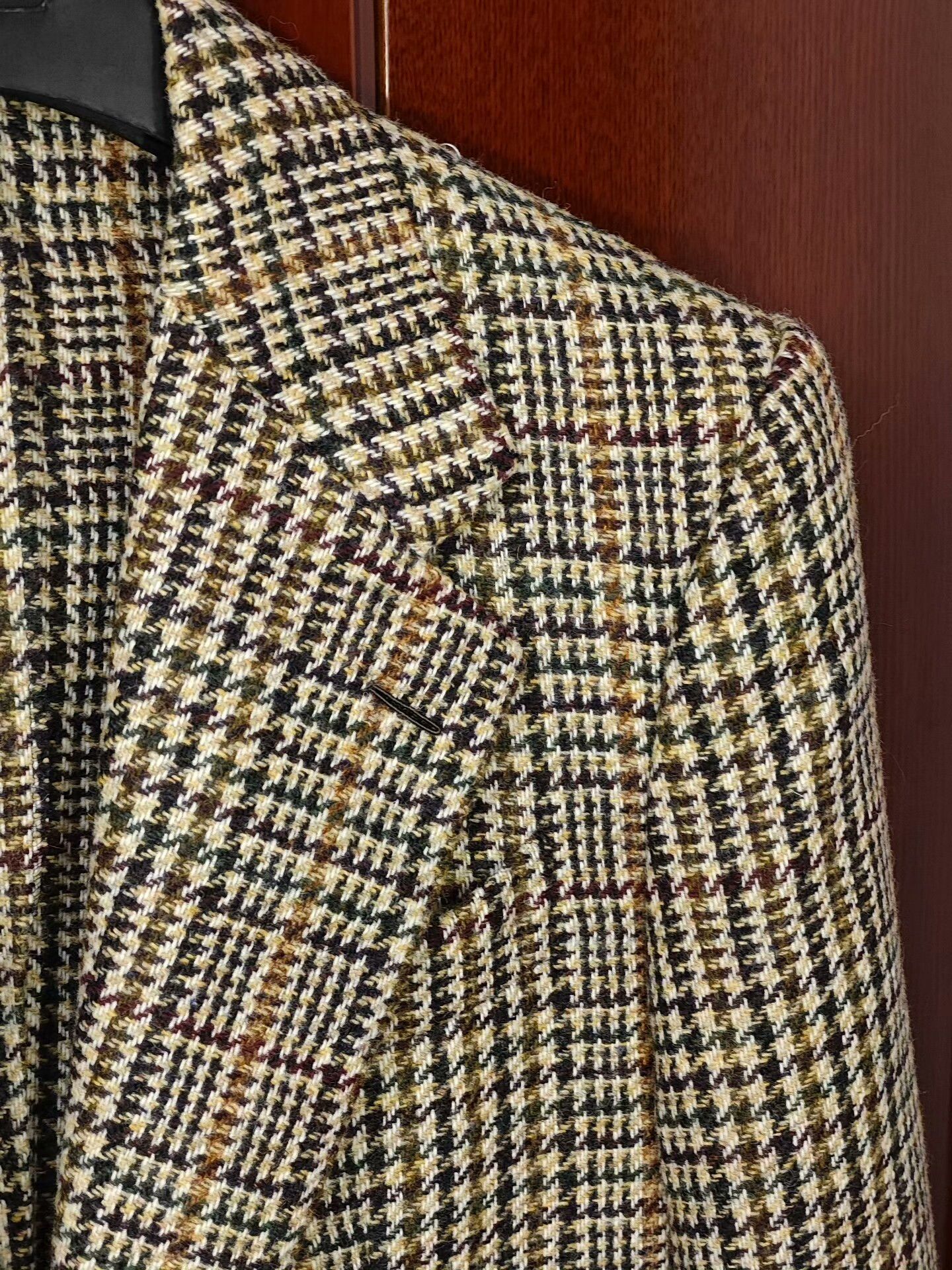 Caruso Caruso Brown Houndstooth Wool Blazer Size US S / EU 44-46 / 1 - 2 Thumbnail