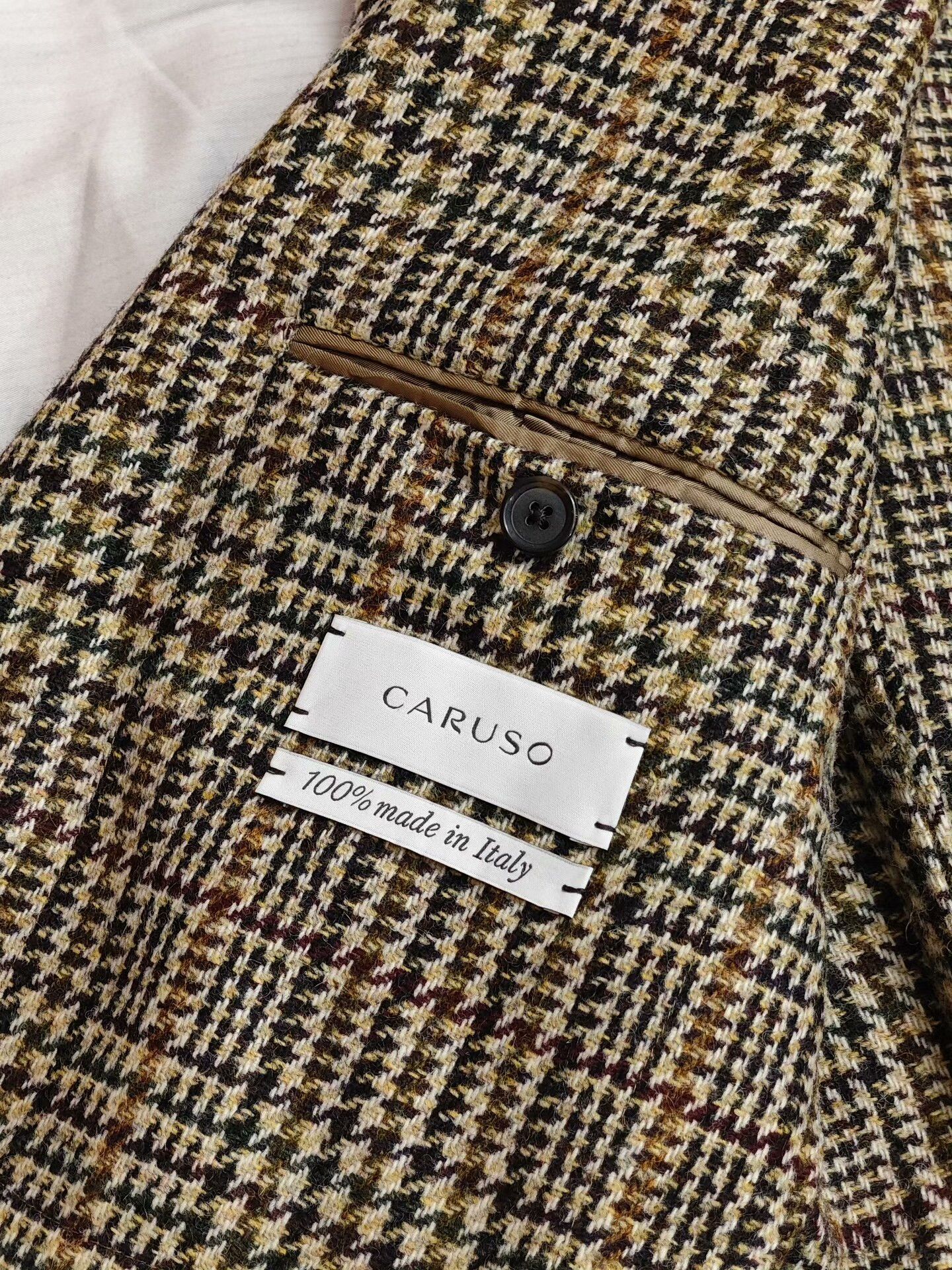 Caruso Caruso Brown Houndstooth Wool Blazer Size US S / EU 44-46 / 1 - 7 Thumbnail