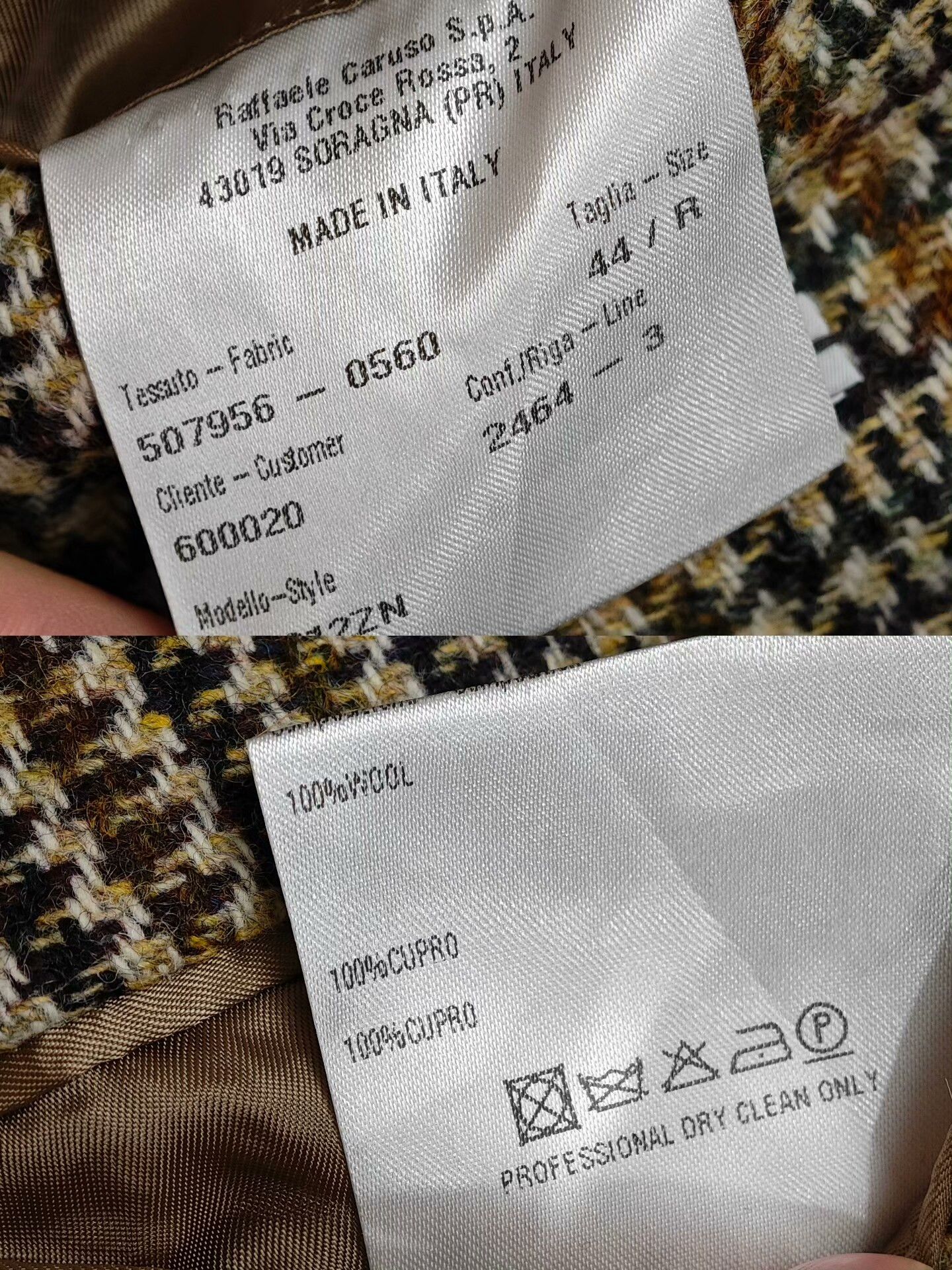 Caruso Caruso Brown Houndstooth Wool Blazer Size US S / EU 44-46 / 1 - 9 Thumbnail