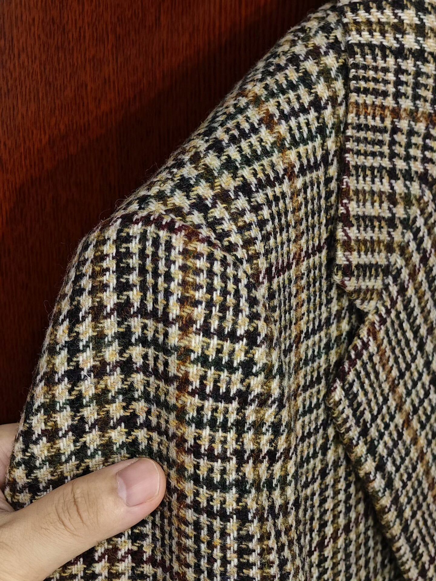 Caruso Caruso Brown Houndstooth Wool Blazer Size US S / EU 44-46 / 1 - 3 Thumbnail