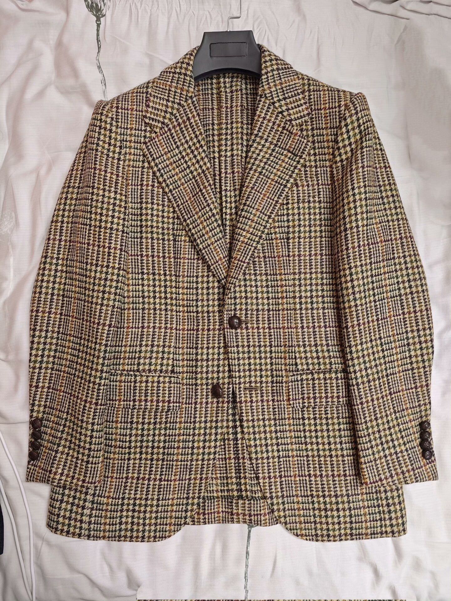Caruso Caruso Brown Houndstooth Wool Blazer Size US S / EU 44-46 / 1 - 5 Thumbnail