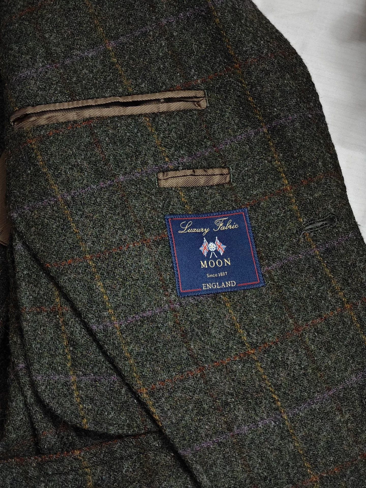 Abraham Moon & Sons Custom Moon Tweed Wool Blazer Size US M / EU 48-50 / 2 - 7 Thumbnail