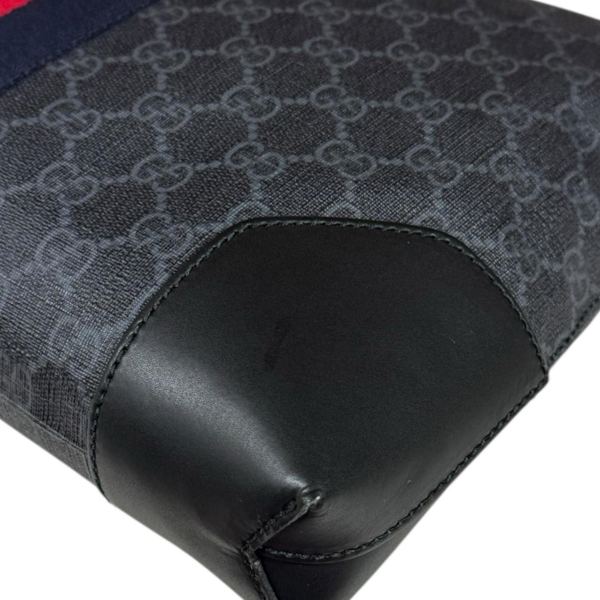 Gucci Gucci GG Supreme Sherry Line Shoulder Bag, Canvas 474139, Black, Men's, Pre-owned Size ONE SIZE - 9 Thumbnail