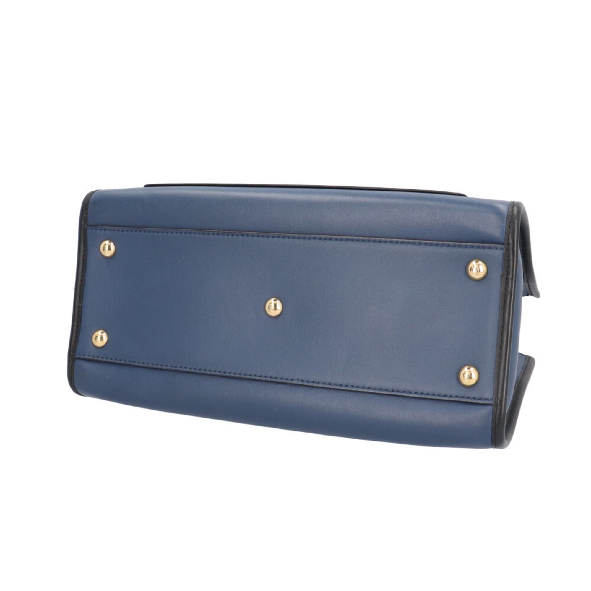 Fendi Fendi Runaway Small Shoulder Bag, Leather, 8BH344, Navy, Women's, Pre-owned, 2-Way Size ONE SIZE - 5 Thumbnail