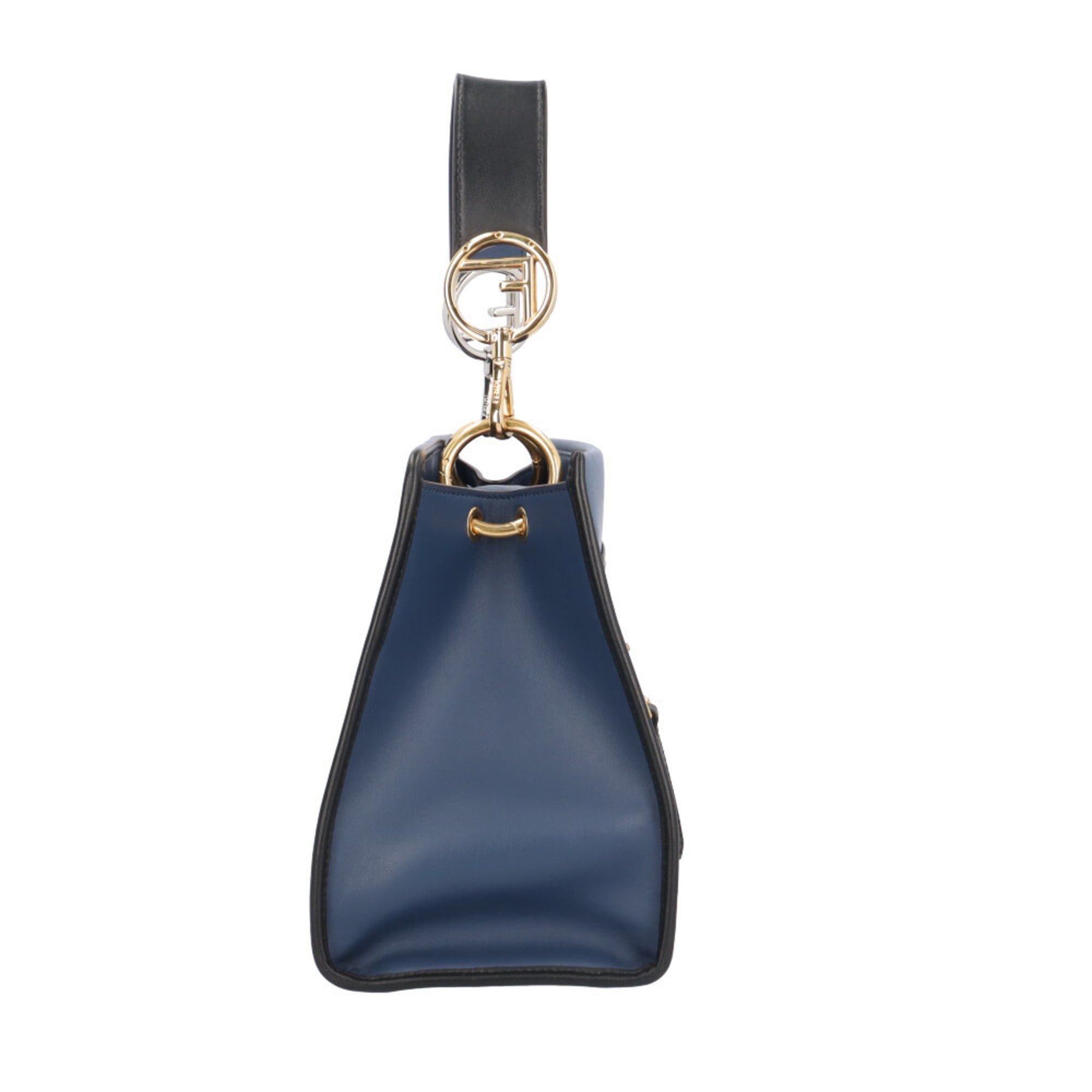 Fendi Fendi Runaway Small Shoulder Bag, Leather, 8BH344, Navy, Women's, Pre-owned, 2-Way Size ONE SIZE - 4 Thumbnail