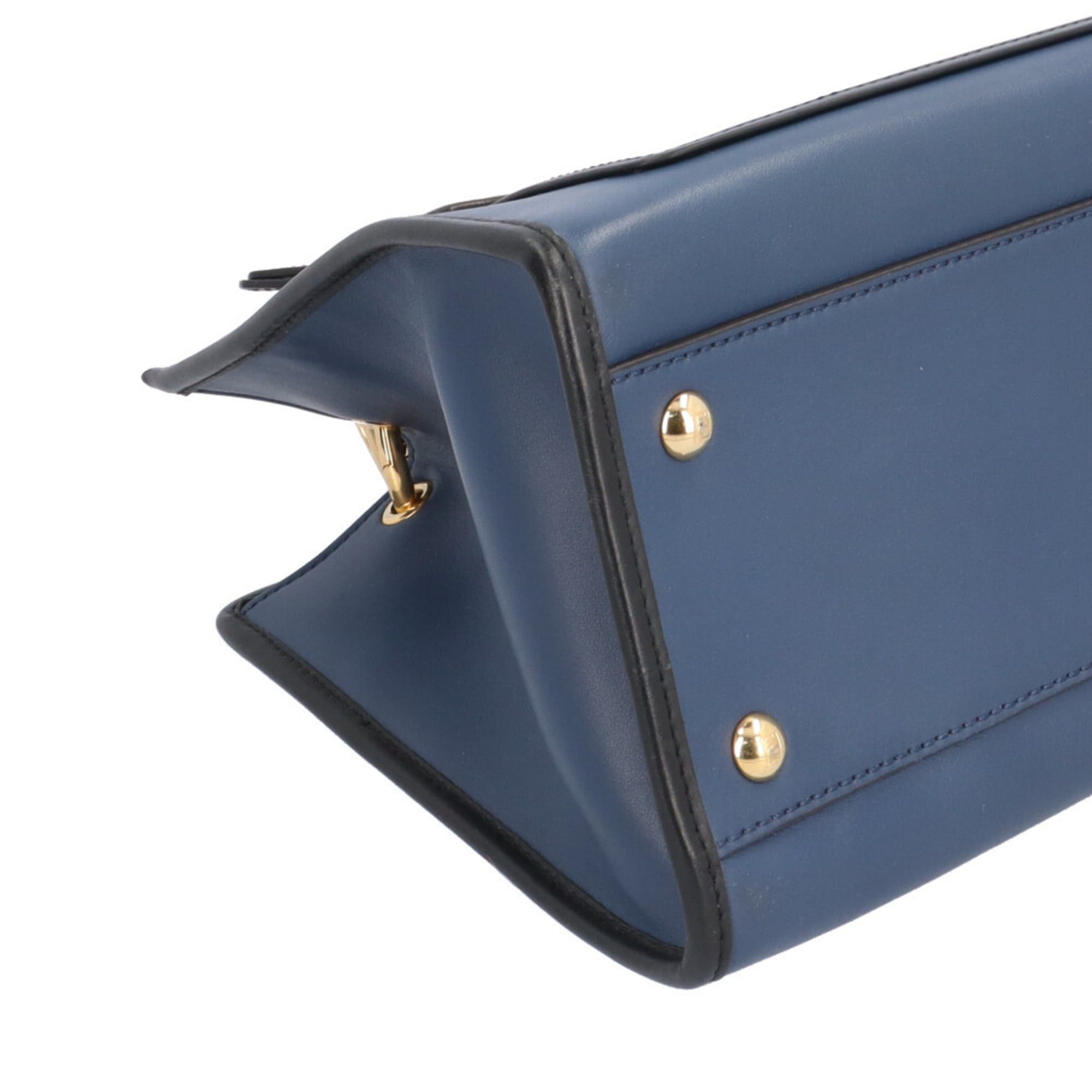Fendi Fendi Runaway Small Shoulder Bag, Leather, 8BH344, Navy, Women's, Pre-owned, 2-Way Size ONE SIZE - 7 Thumbnail