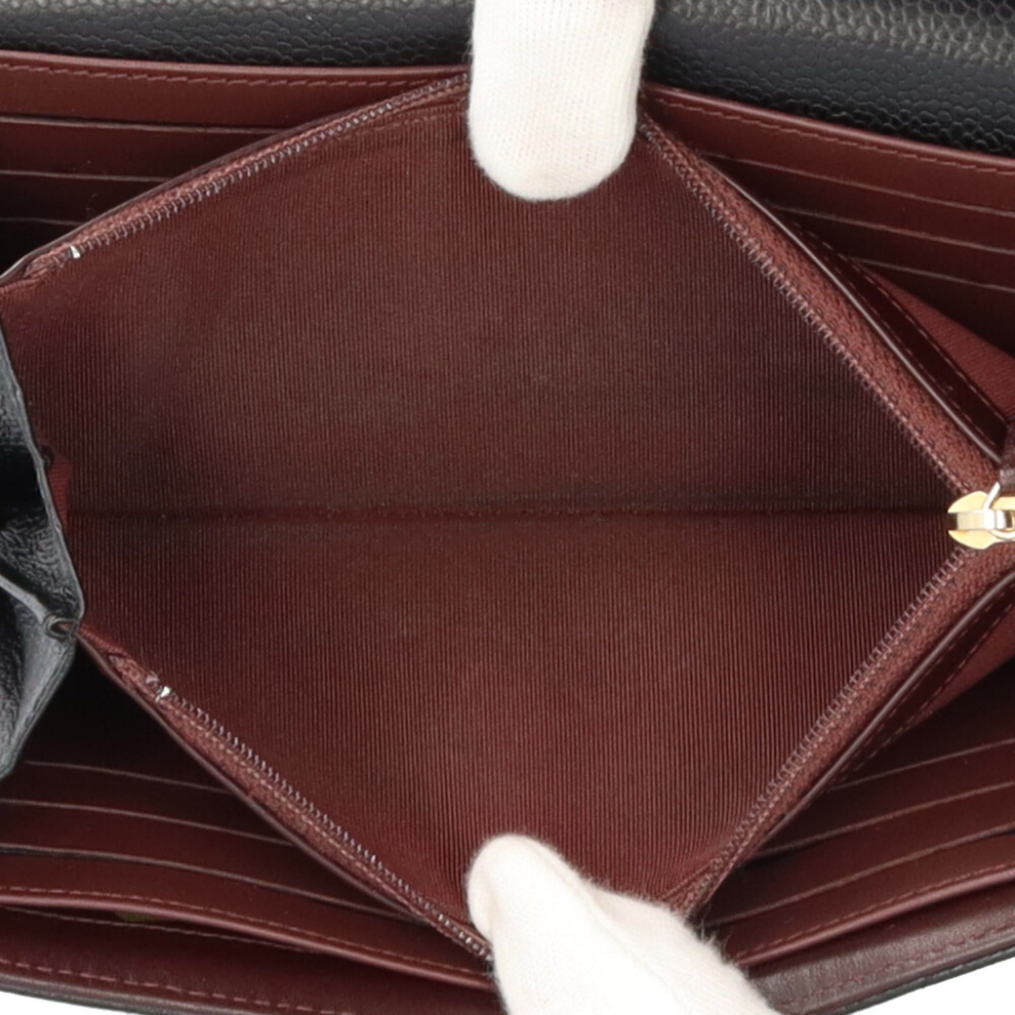 Chanel Pre-owned Chanel Matelasse Long Wallet in Caviar Leather, A50096, Women's Size ONE SIZE - 6 Thumbnail