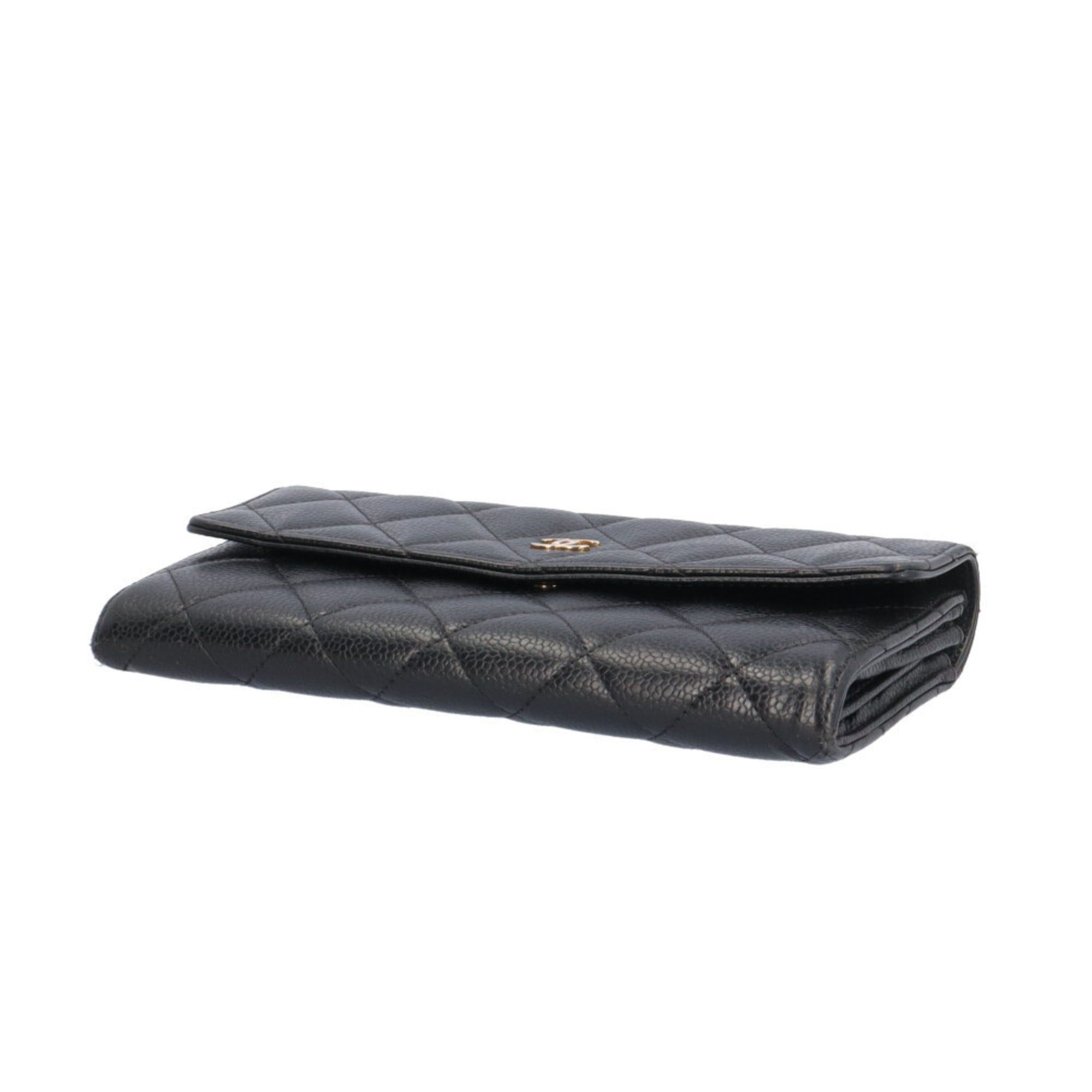 Chanel Pre-owned Chanel Matelasse Long Wallet in Caviar Leather, A50096, Women's Size ONE SIZE - 4 Thumbnail