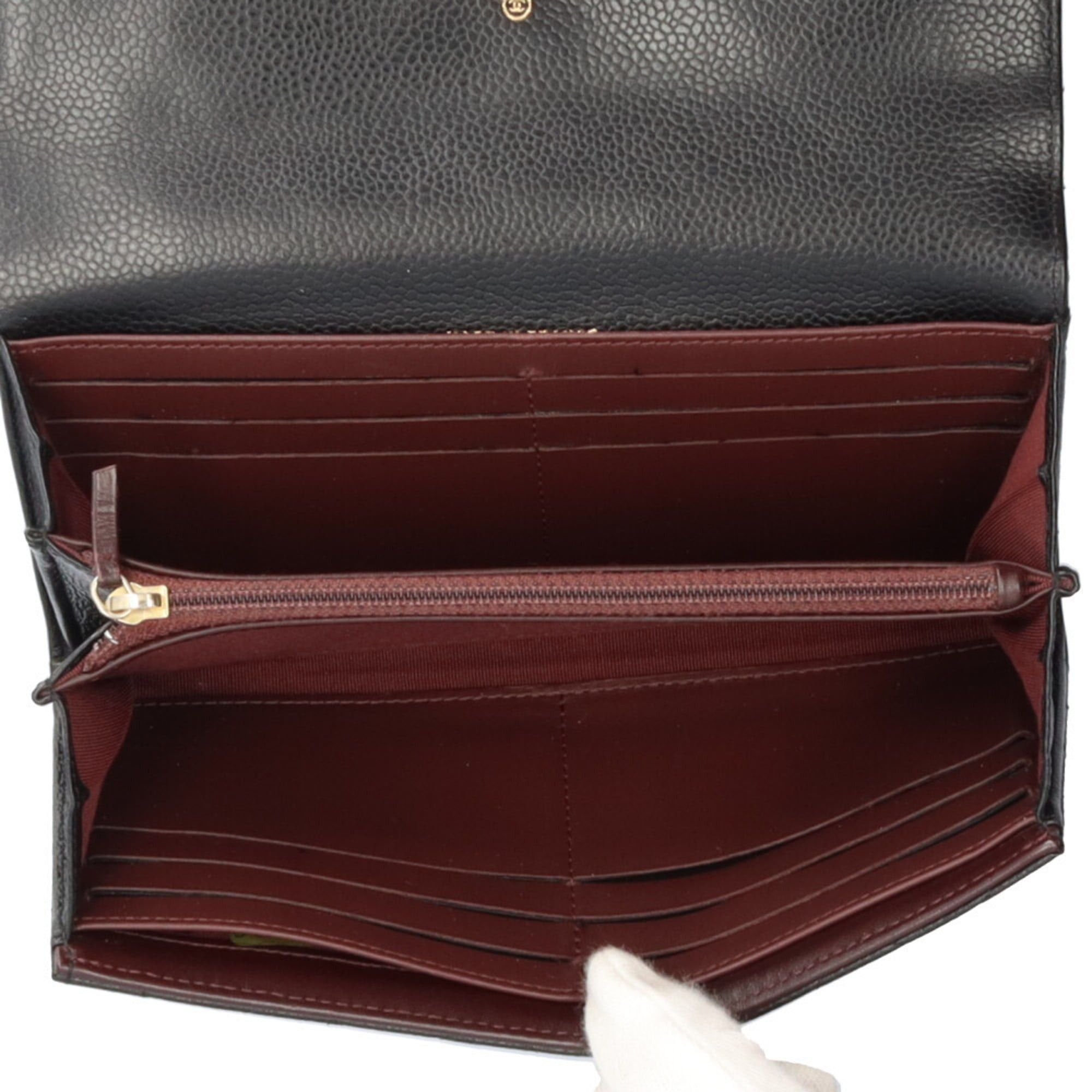 Chanel Pre-owned Chanel Matelasse Long Wallet in Caviar Leather, A50096, Women's Size ONE SIZE - 5 Thumbnail